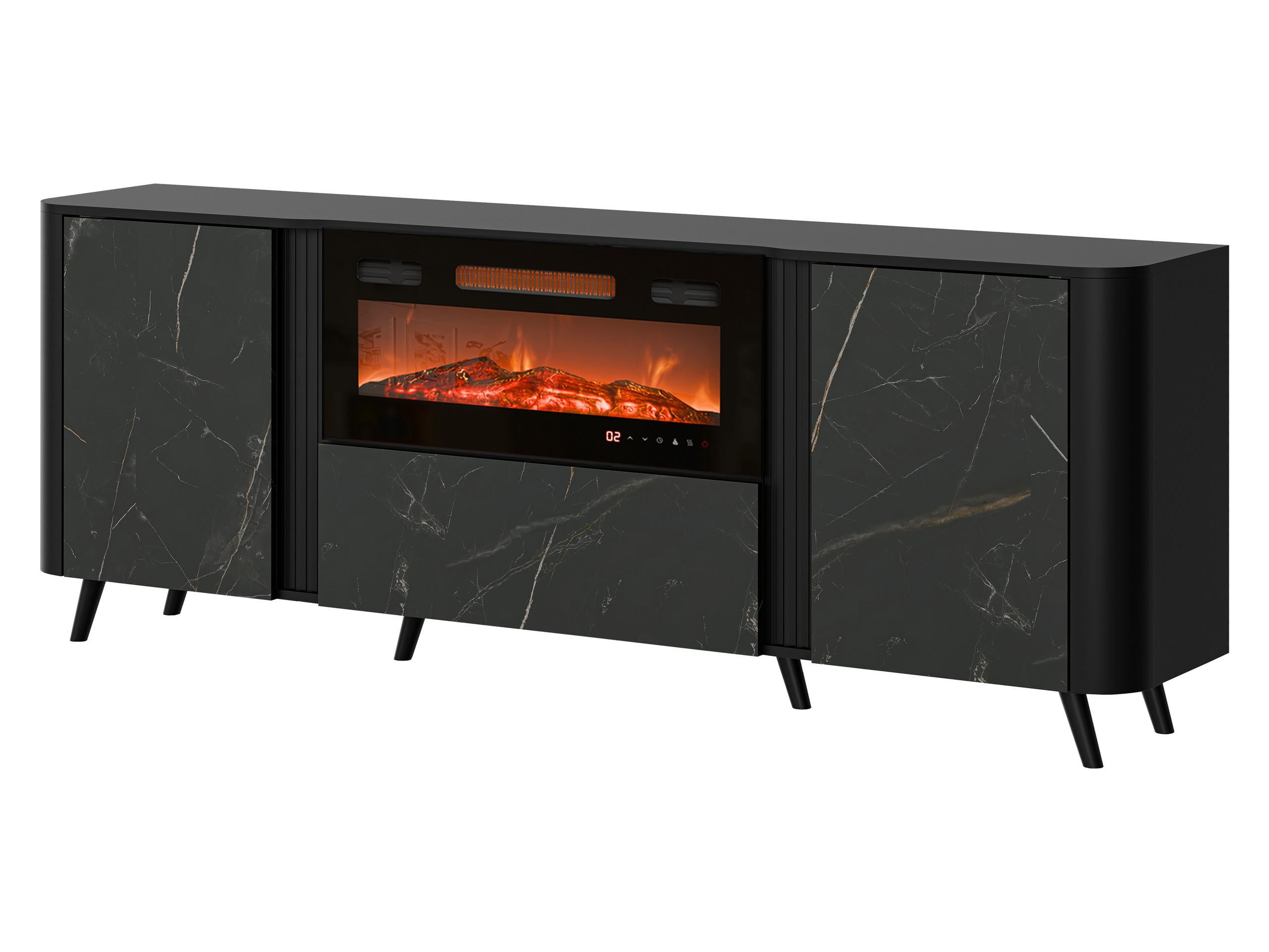 KOMMODE Volare 200 EF mit Kamin - Multicolor/Schwarz, Holzwerkstoff/Kunststoff (200/76/39cm) - MIRJAN24