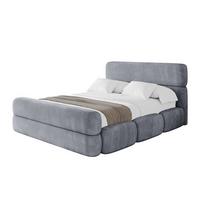 POLSTERBETT mit Bettkasten, Fußteil und Lattenrost, Boxbett ohne Matratze - ELVA-Z 180x200 Grau - Grau, Holzwerkstoff/Textil (180/200cm) - ALTDECOR