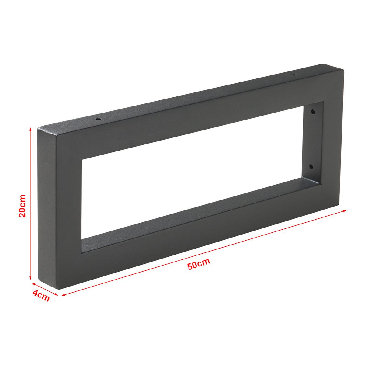 WANDKONSOLE-SET 2 TLG. Hawangen - Schwarz, Metall (4/20/50cm) - [en.casa]