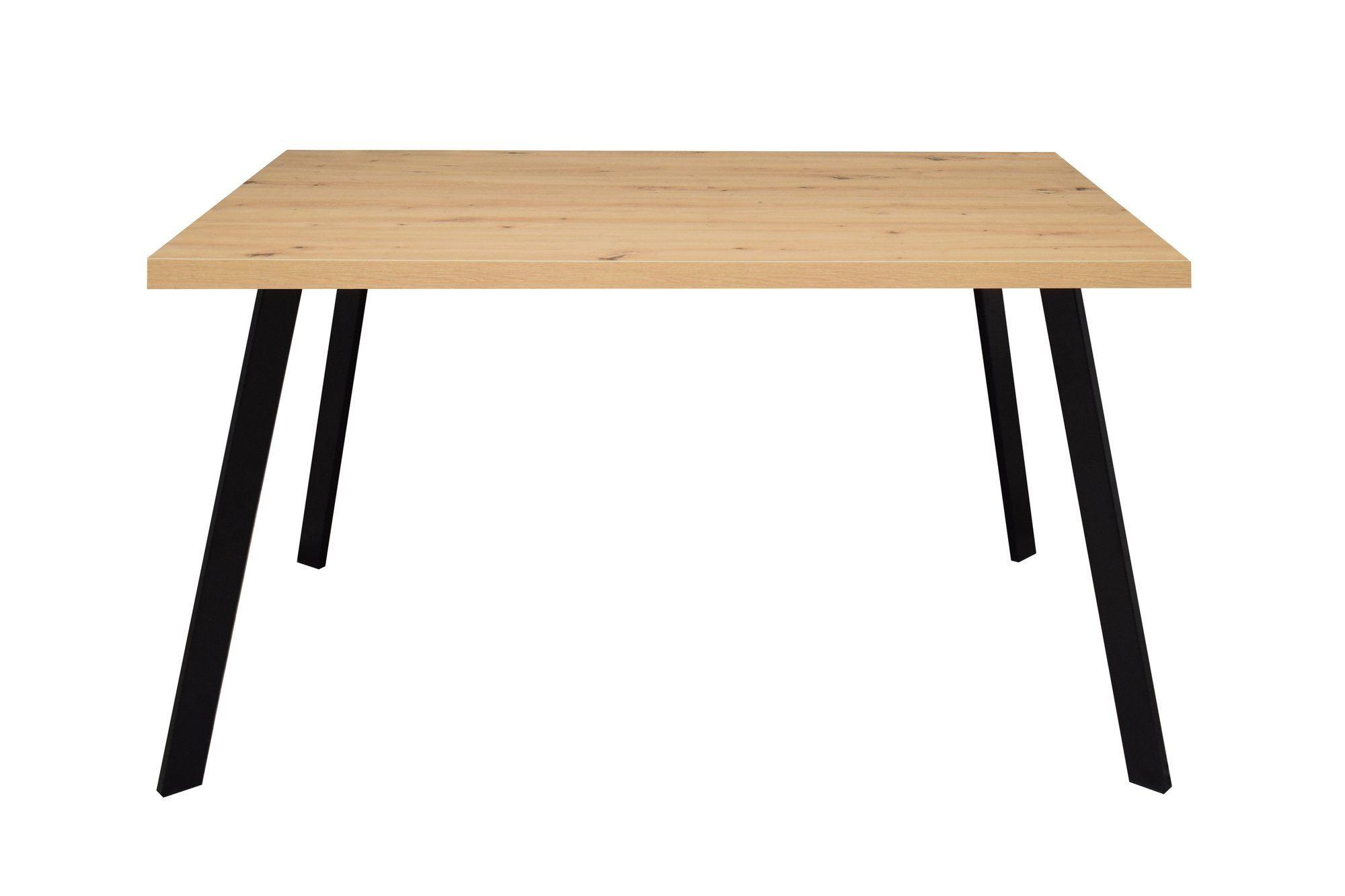 ESSTISCH rechteckig Ediva 1 160 x 90 x 75 Esszimmertisch Schwarz/Asteiche - Naturfarben, Metall (160/90/75cm) - 58aufmkessel