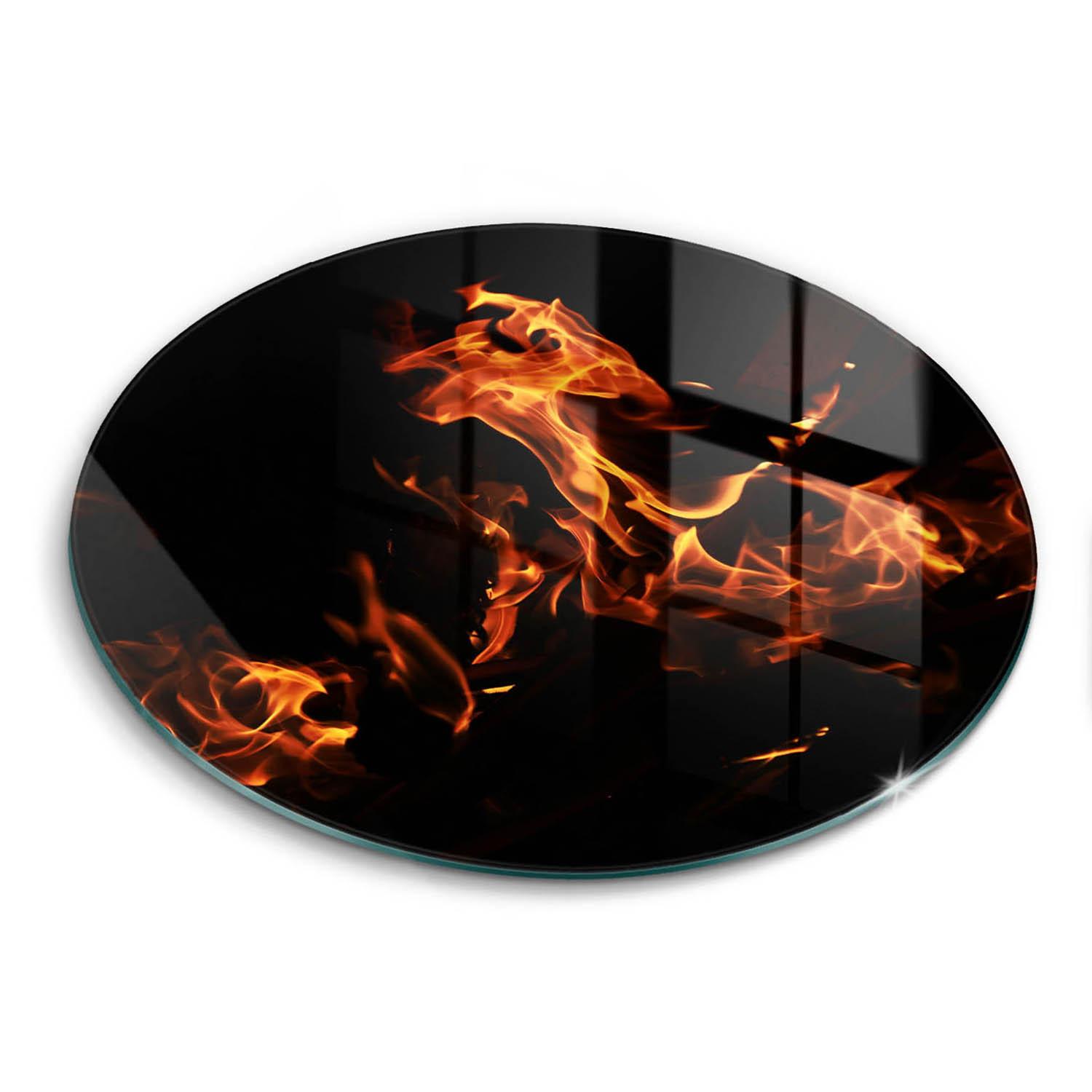 GLASPLATTE Ø 40 cm Feuerflamme - Orange, Glas (40/40cm) - Wallfluent