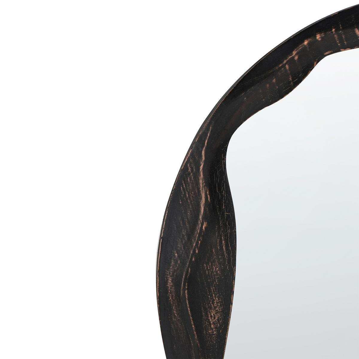 WANDSPIEGEL 60/60 cm Kiefernholz Dunkelbraun Langon - Braun, Holz (60/60/2cm) - Beliani