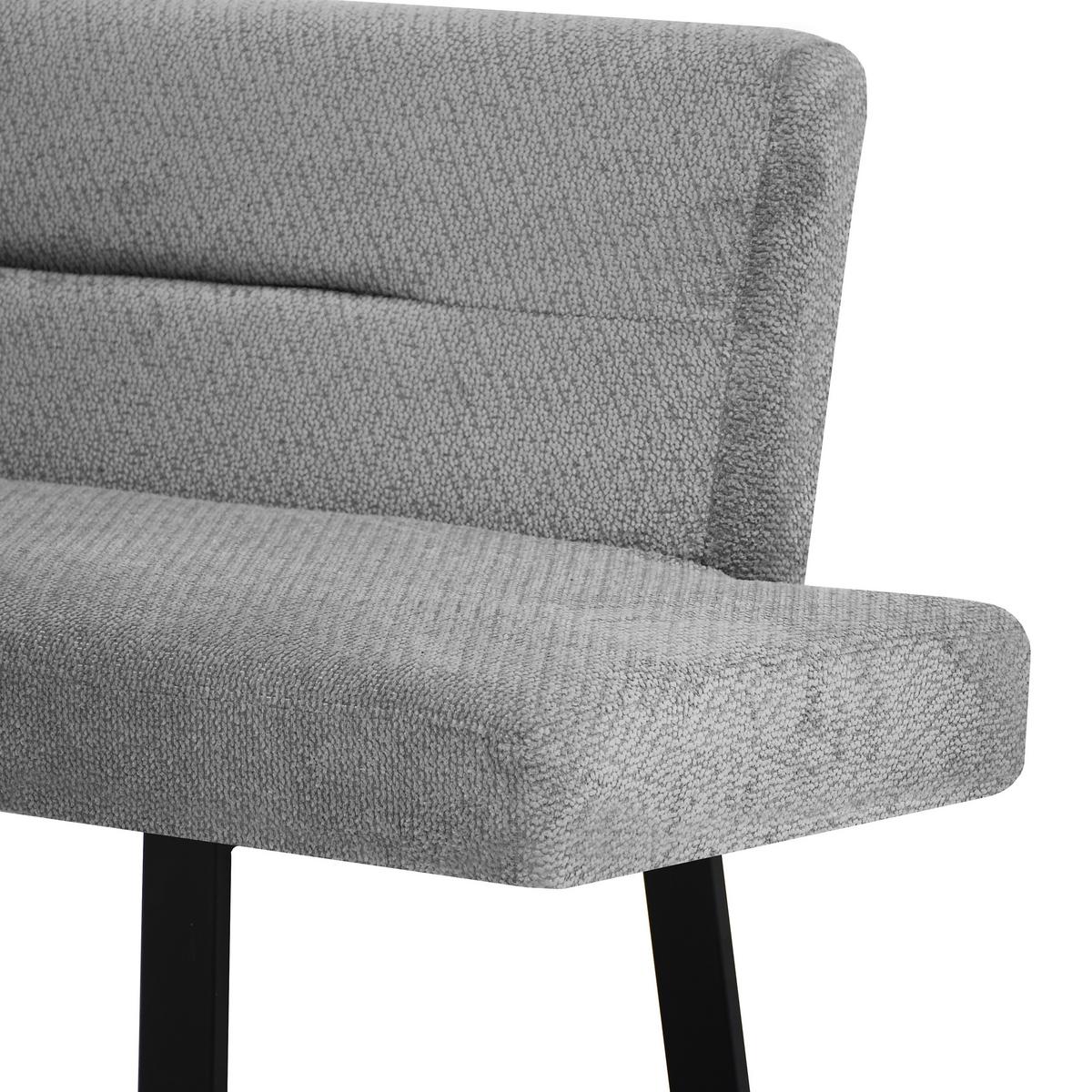 ECKBANK Cresto 212x173 cm, mit Metallbeinen, Egon-Stoff, Hellgrau - Hellgrau/Schwarz, Metall (212/173cm) - Beautysofa
