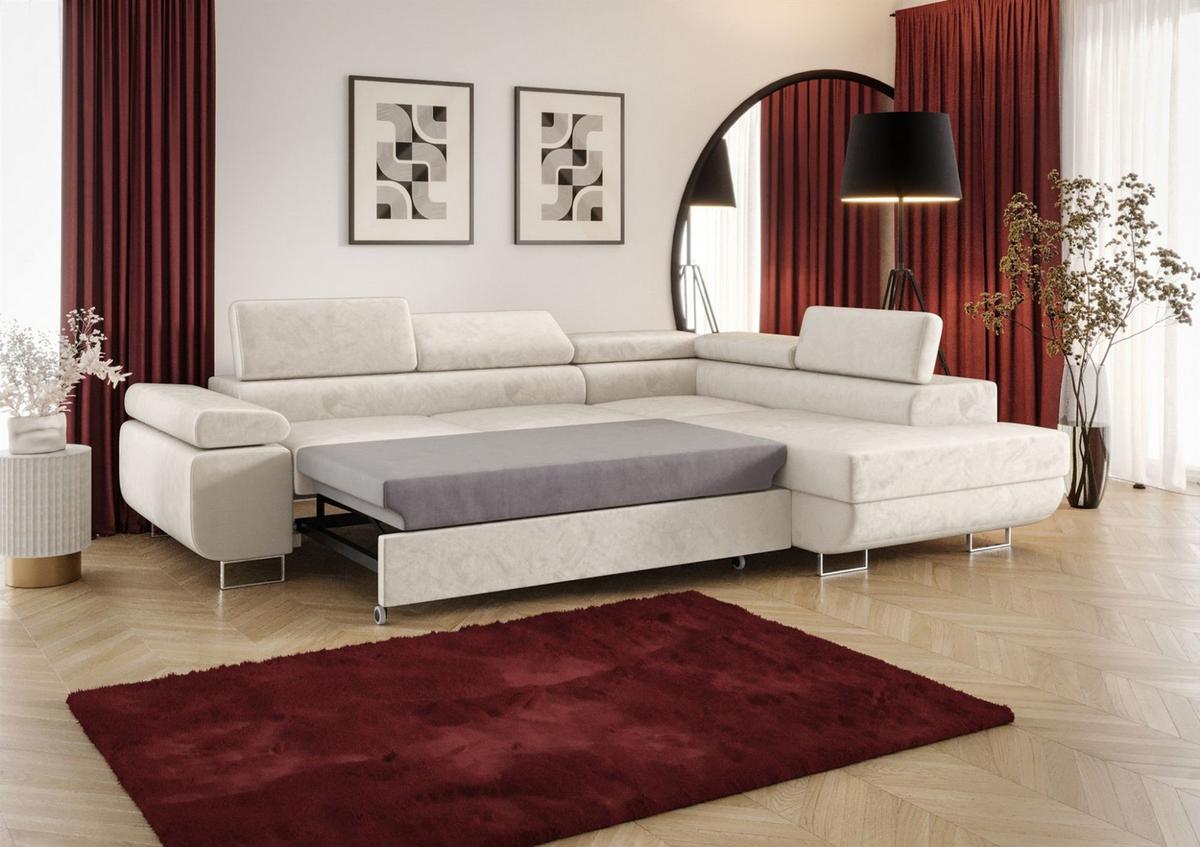 ECKSOFA Monaro Mit Schlaffunktion - Schwarz, Holzwerkstoff/Textil (275/202cm) - Fun Möbel