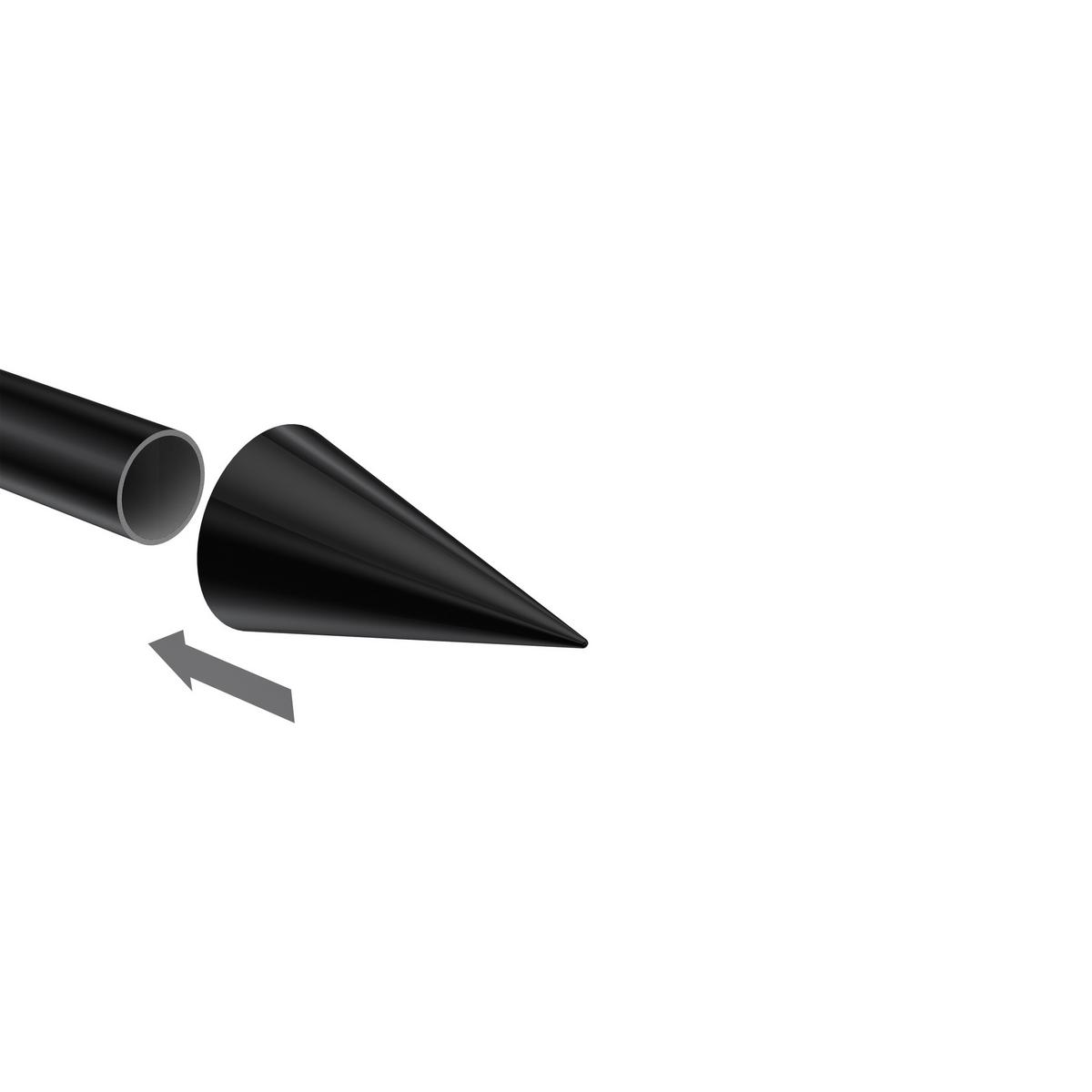 ENDSTÜCKE FÜR GARDINENSTANGEN 20 mm Ø, Savio Schwarz, Packung 2 Stück - Schwarz, Metall (6/3.4/3.4cm) - INTERDECO