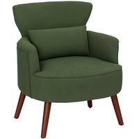 SESSEL Loungesessel mit Armlehnen, Relaxsessel mit Kissen Cordoptik Grün - Braun/Grün, Textil (69/78/69.5cm) - HOMCOM