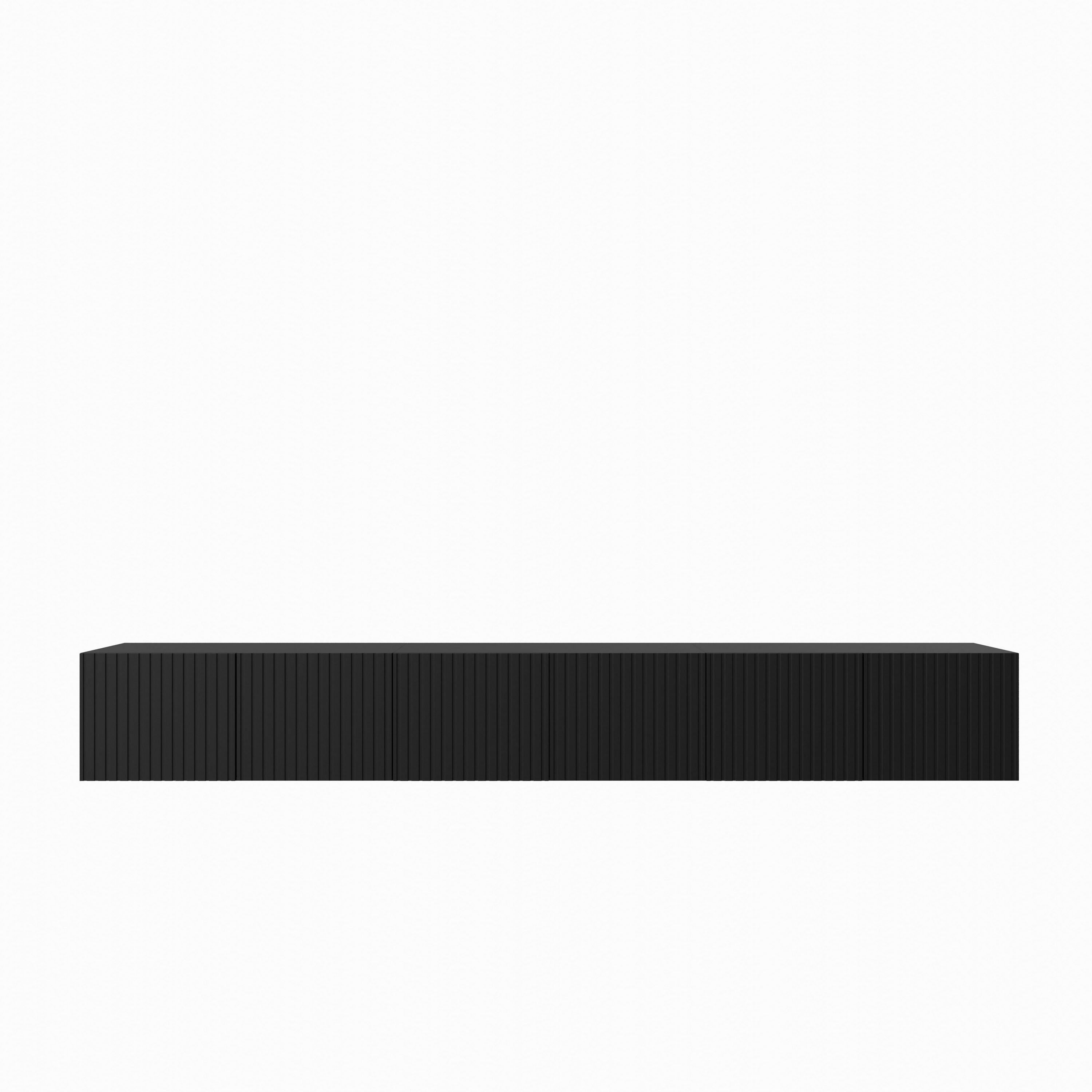 LOWBOARD LIVO 300/41/40 cm, Hängender TV-Schrank Schwarz - Schwarz, Holzwerkstoff (300/41/40cm) - MASSENO