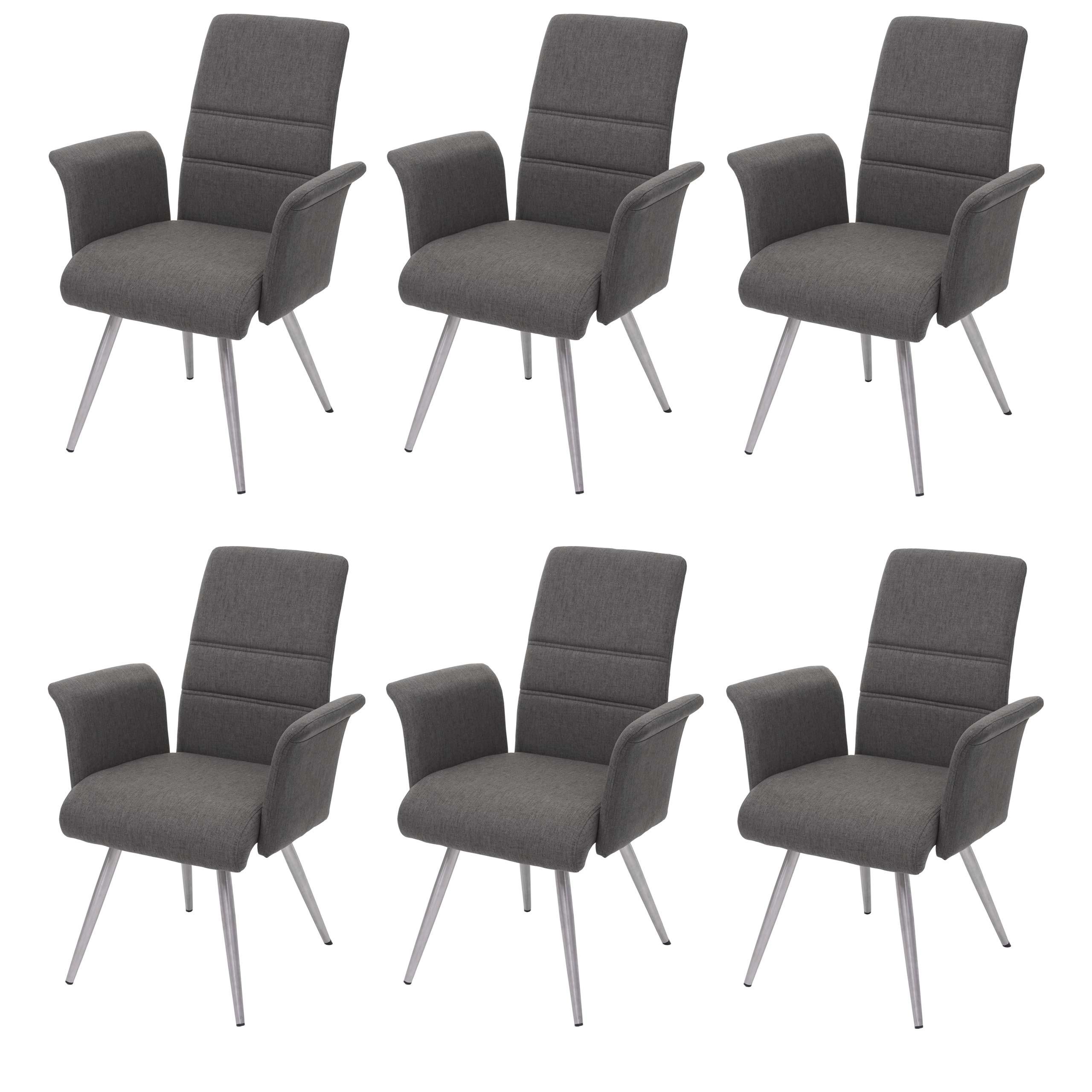 ESSZIMMERSTUHL Grau, Braun 6er-Set - Braun/Grau, Textil (68/97/64cm) - MCW