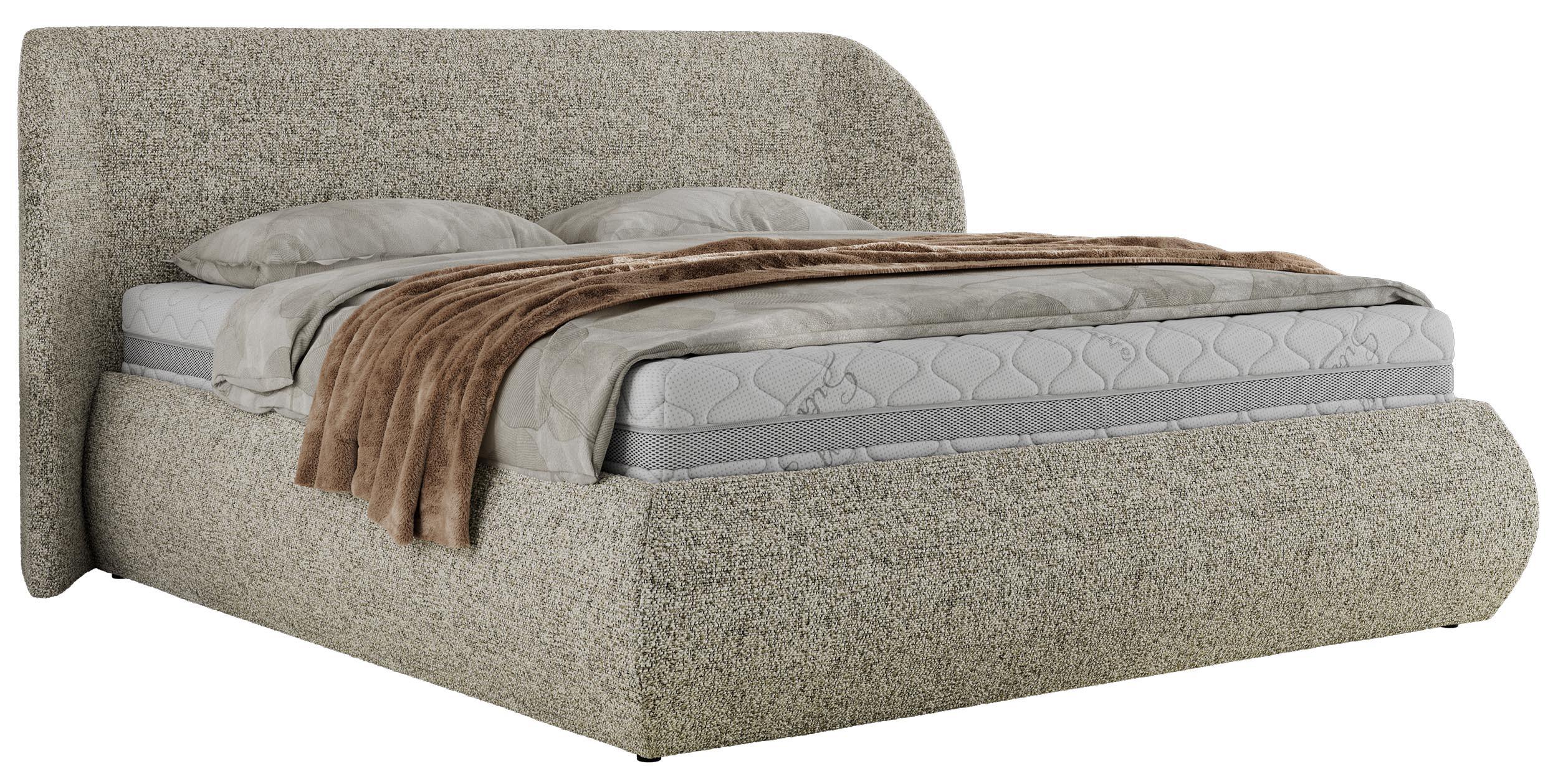 POLSTERBETT CAELA CLASSIC 140/200 - Beige Strukture - Multipocket-Matratze - Beige, Textil (140/200cm) - MKS