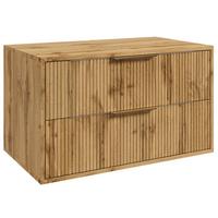 WASCHBECKENUNTERSCHRANK Rimini 2 Schubladen Eiche - 80 x 46 x 46 cm - Eichefarben, Holz (80/46/46cm) - Badplaats