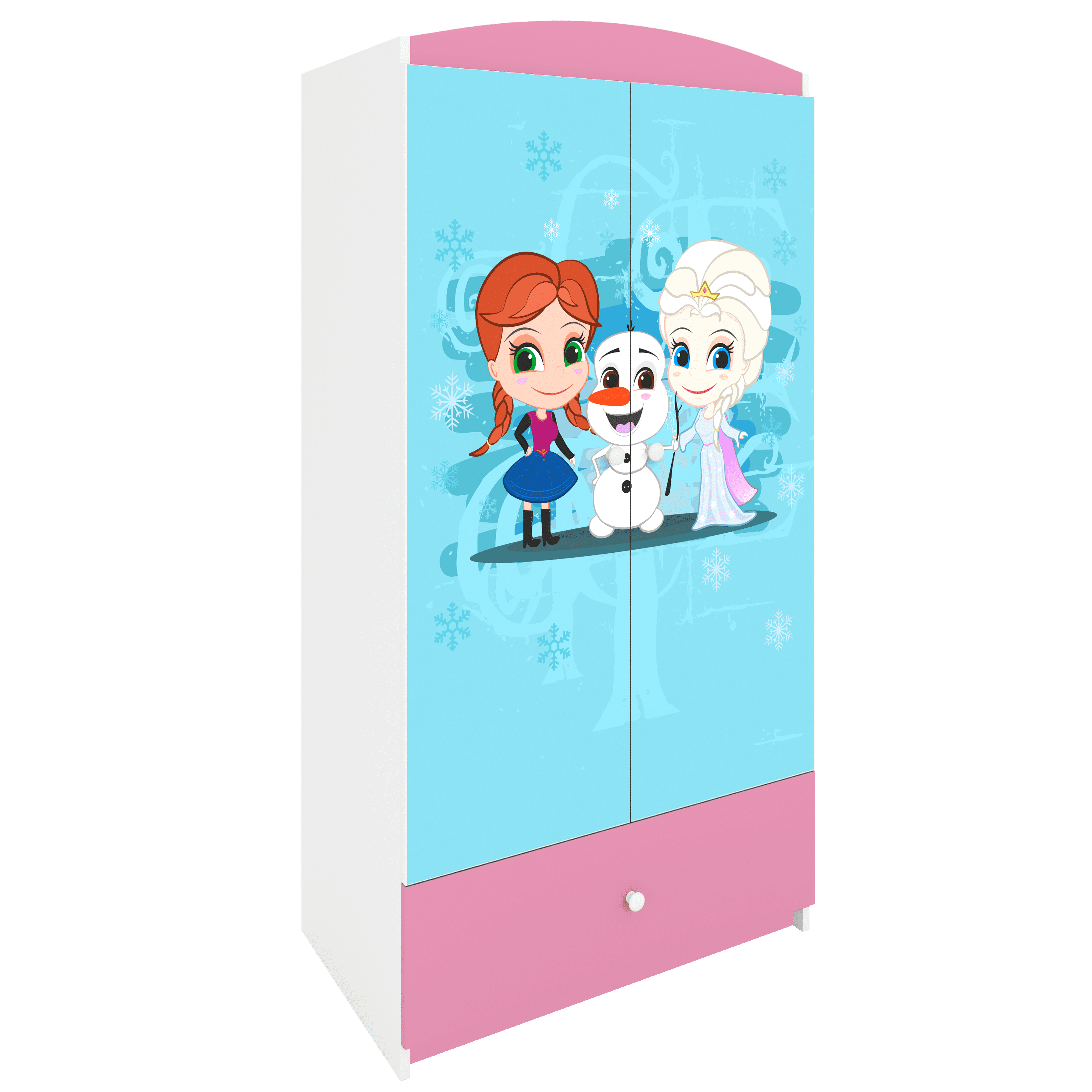 KINDERKLEIDERSCHRANK Winterschwestern - Hellrosa, Holzwerkstoff (90/175/52cm) - RAUMHIRSCH FURNITURE