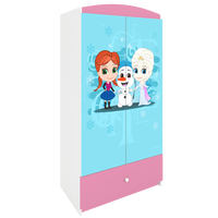 KINDERKLEIDERSCHRANK Winterschwestern - Hellrosa, Holzwerkstoff (90/175/52cm) - RAUMHIRSCH FURNITURE