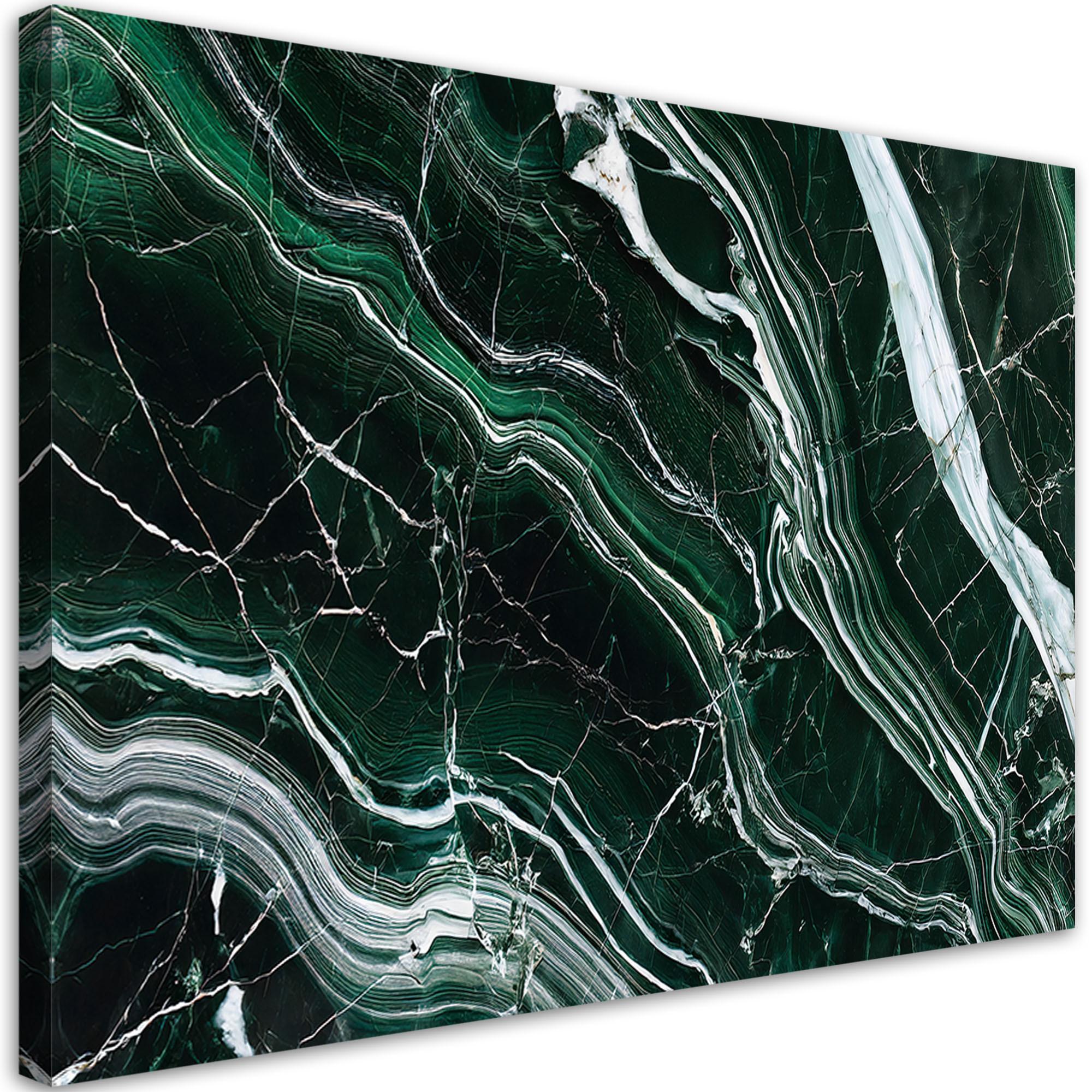 LEINWANDBILD Grüner Smaragd Marmorstein 120x80cm - Grün, Textil (120/80cm) - Feeby