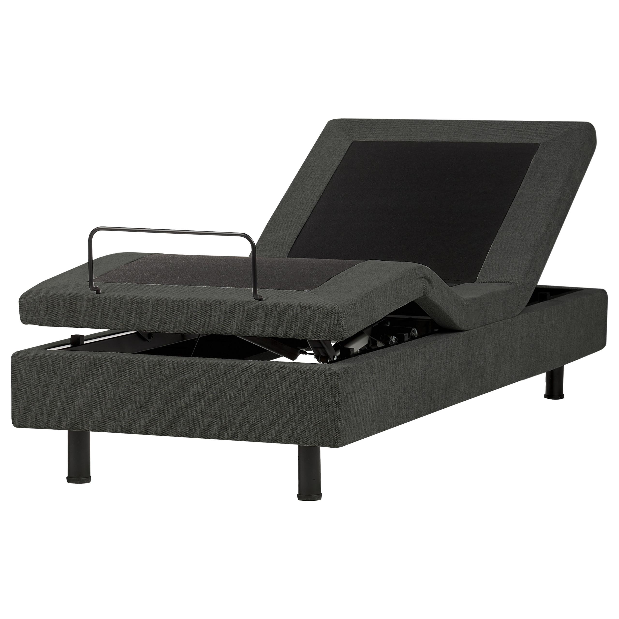 POLSTERBETT Verstellbar 80/200 cm Dunkelgrau Duke II - Dunkelgrau/Schwarz, Textil (80/200cm) - Beliani