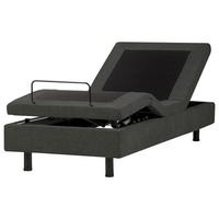 POLSTERBETT Verstellbar 80/200 cm Dunkelgrau Duke II - Dunkelgrau/Schwarz, Textil (80/200cm) - Beliani