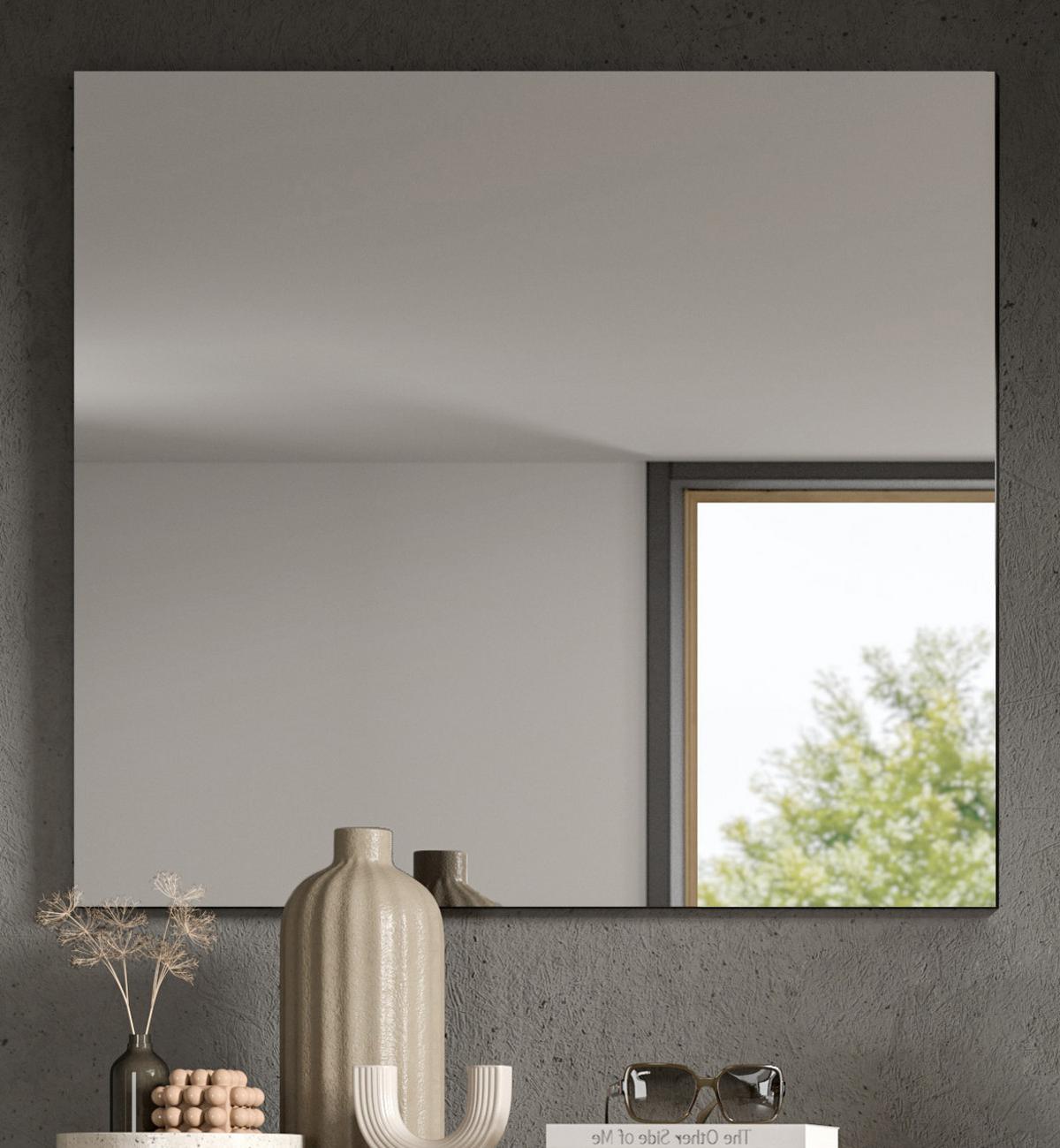 GARDEROBENSPIEGEL grau hängend, Wandspiegel 80 cm - Grau, Holzwerkstoff (80/73/2cm) - Inn.Furn