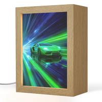 NACHTTISCHLAMPE Geschwindigkeit - Leicht - Sportwagen - Grün 15x20 cm - Grün, Holzwerkstoff (8/15/20cm) - OnlyWow