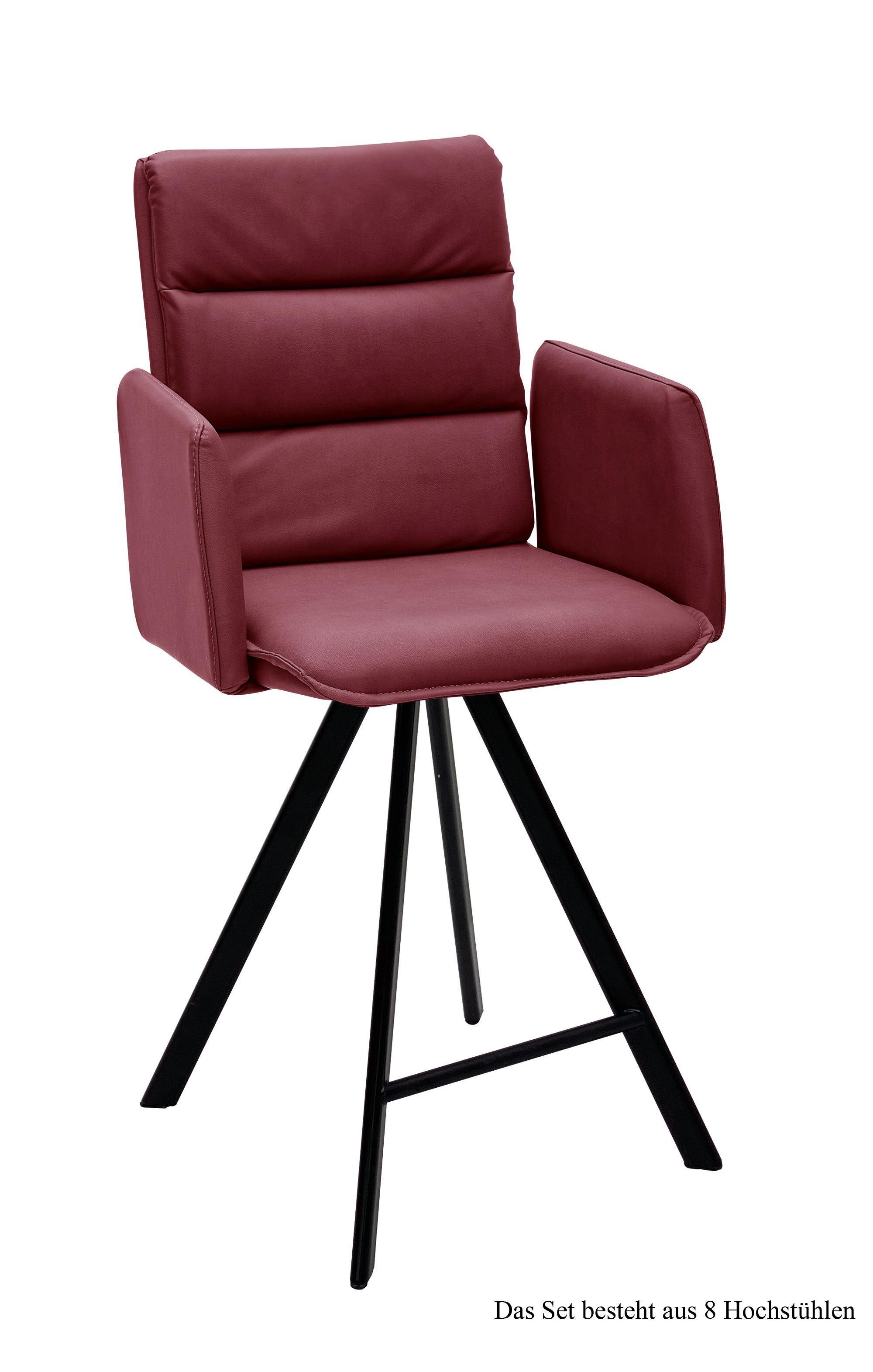 THEKENSTUHL drehbar (8er-Set) Diahann 52x109x60 Schwarz/Marsala - Brombeere/Schwarz, Kunststoff (60/109/52cm) - 58aufmkessel