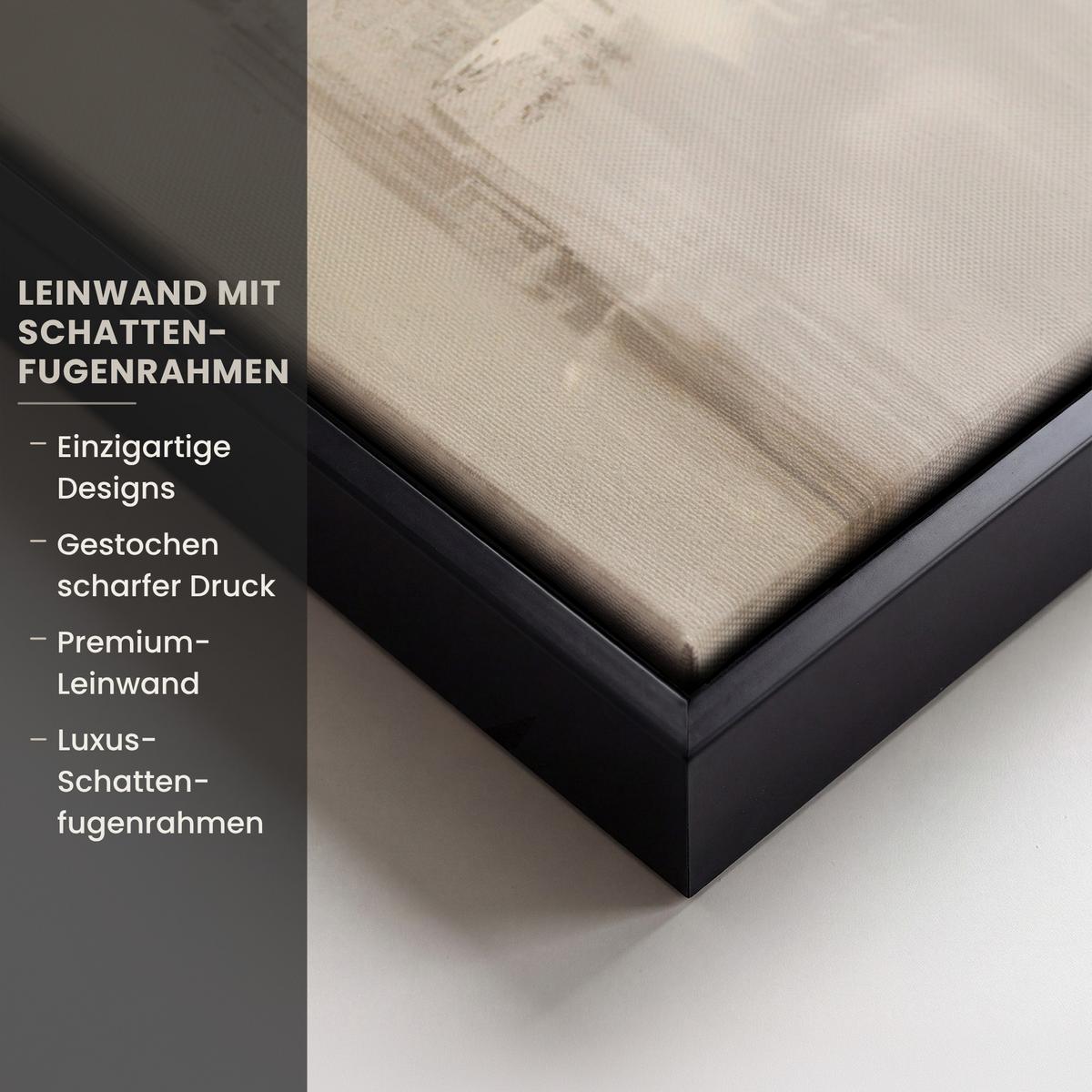 LEINWAND Bilder mit Rahmen - Moderne Kunst - Abstrakt - Beige - 40x60 - Beige, Textil (40/60cm) - MuchoWow