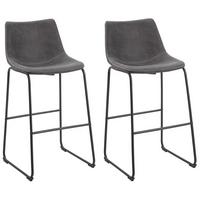 BARSTUHL 2er-Set Polsterbezug Grau Franks - Grau, Textil/Metall (46/99/46cm) - Beliani