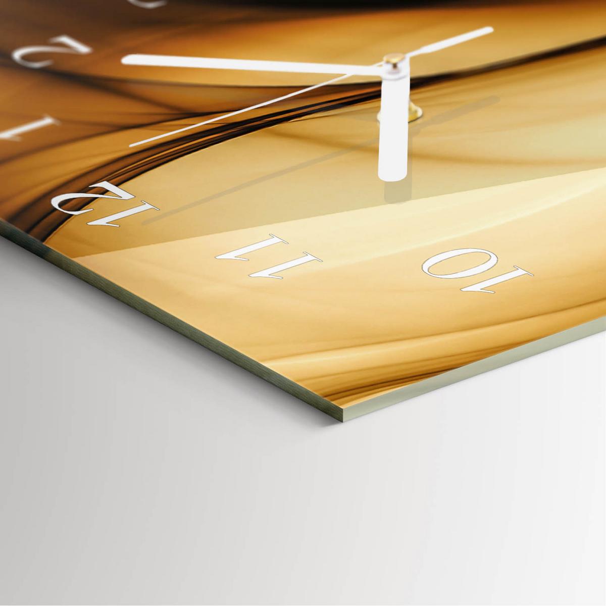 WANDUHR aus Glas 30x60 cm - Muster - Beige, Glas (30/60/0.4cm) - TULUP