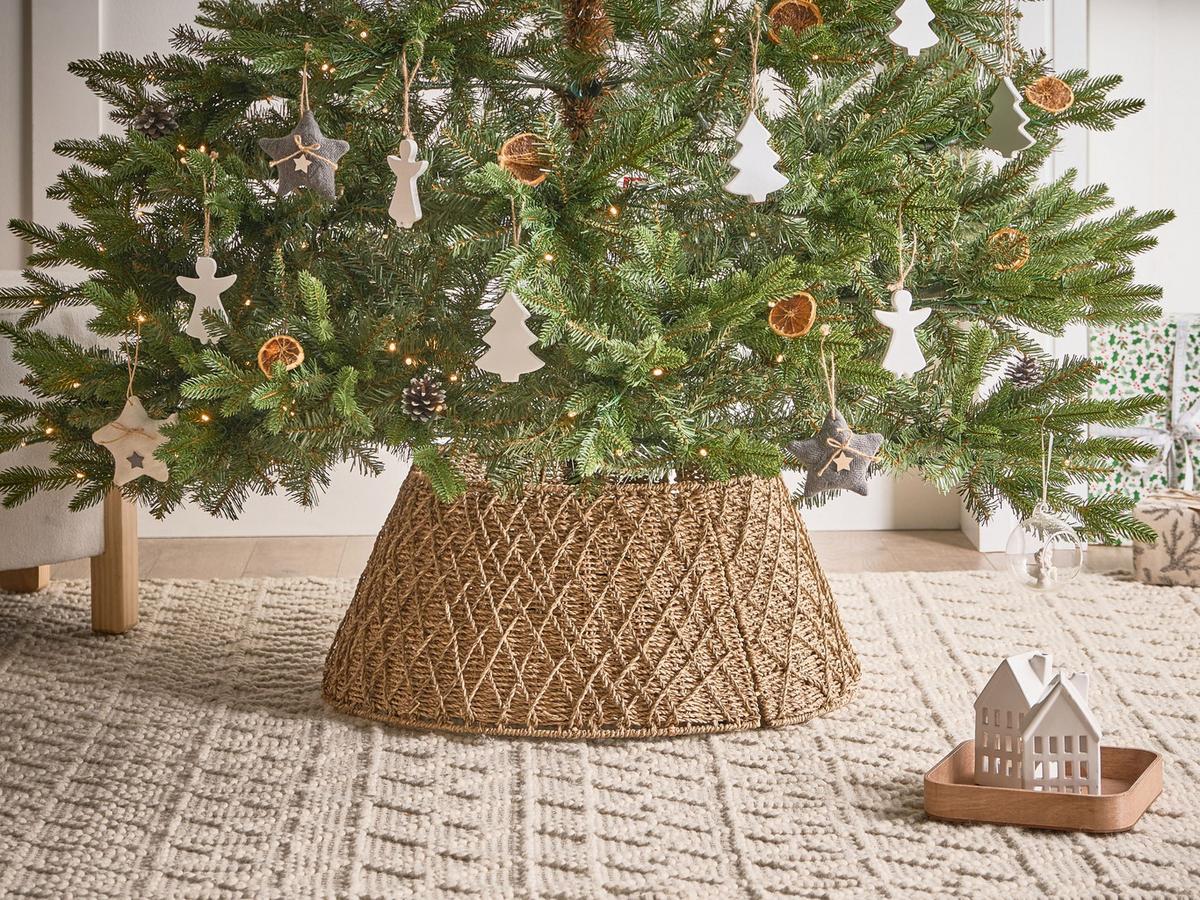 WEIHNACHTSBAUMKRAGEN 28 cm Naturfarben Bougie - Naturfarben, Naturmaterialien (28cm) - Beliani
