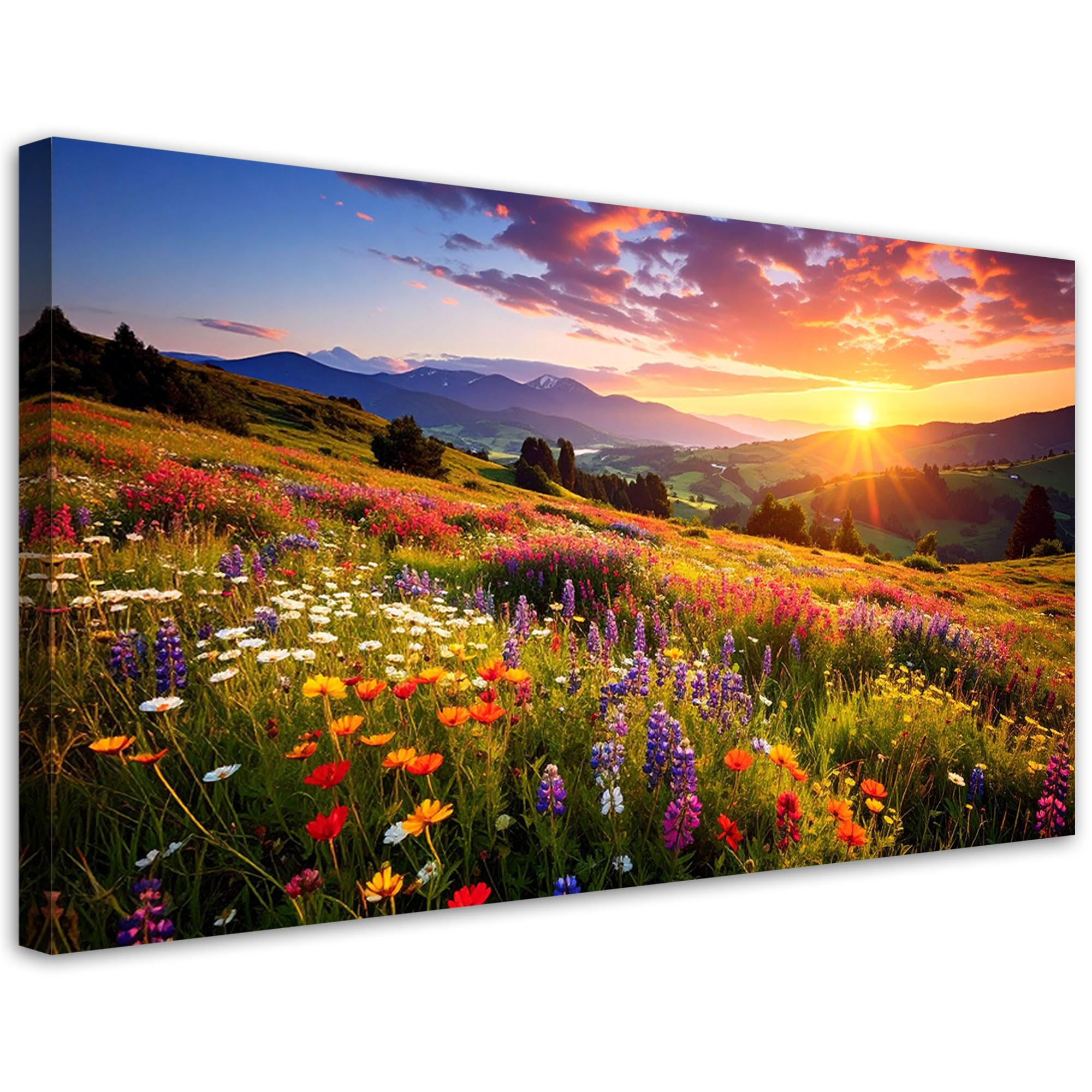 LEINWANDBILD Landschaften 80x40cm - Multicolor, Textil (80/40cm) - Feeby