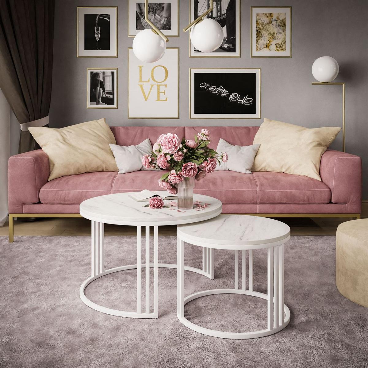 COUCHTISCH 2 in 1 LORI LEVANTO - Weiß, Holzwerkstoff (70/70/48cm) - Lookway