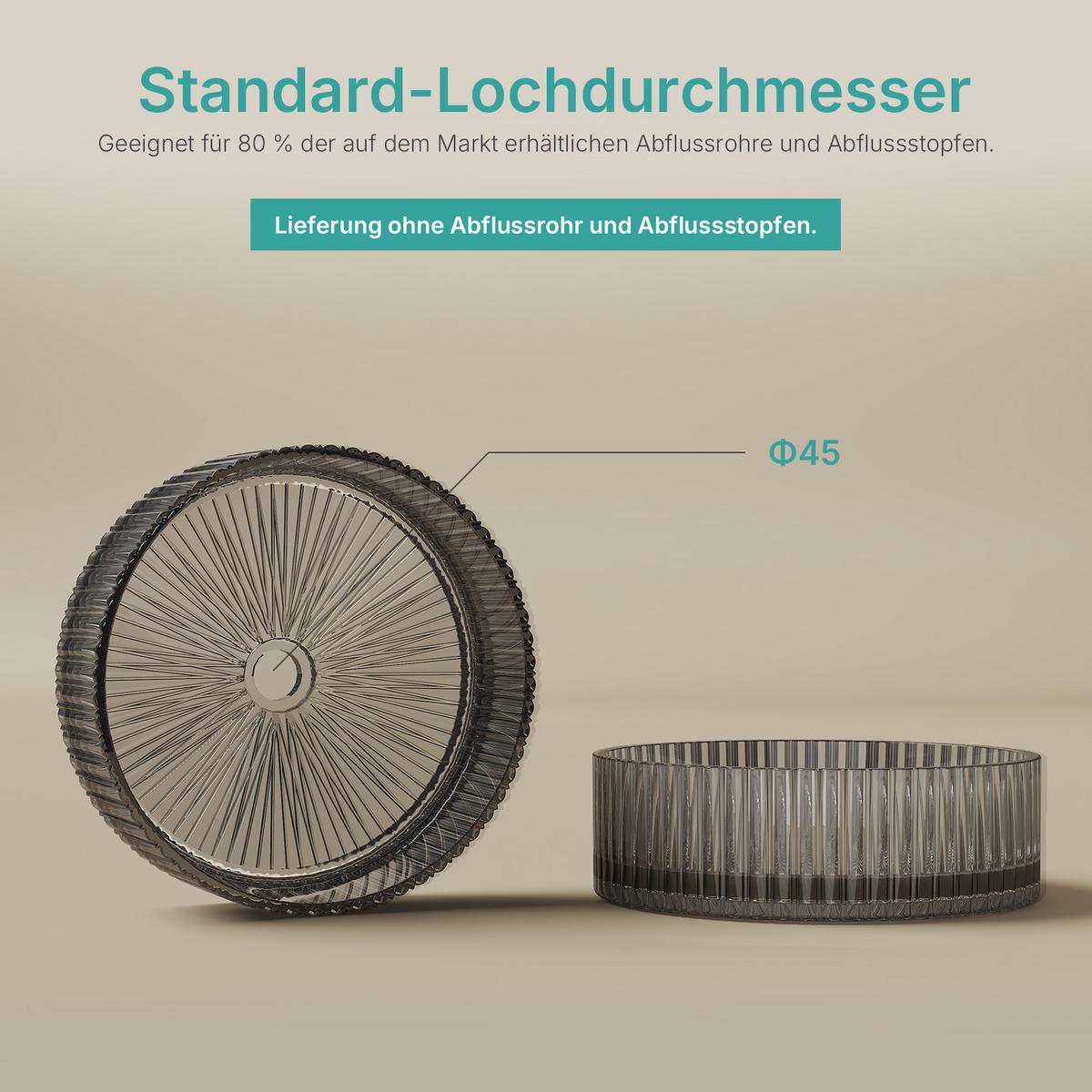 WASCHBECKEN Klarglasspüle Schwarz Ø40 / 12 cm - Schwarz, Glas (40/12/40cm) - EMKE
