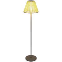 STEHLAMPE aus Rattan, Solarlampen mit Lichtsensor 25 LED-Lichte IP44 - Grau, Metall (33/33/135cm) - Outsunny