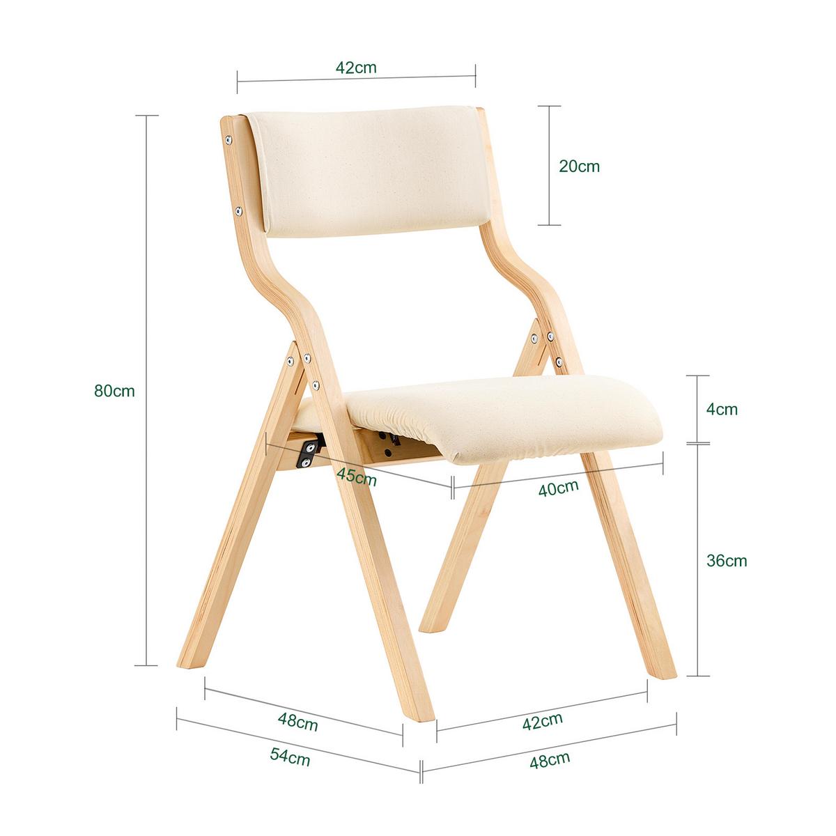 KLAPPSTÜHLEN 2 er set, Weiß 48x80x54cm - Weiß, Holz/Holzwerkstoff (54/80/48cm) - SoBuy