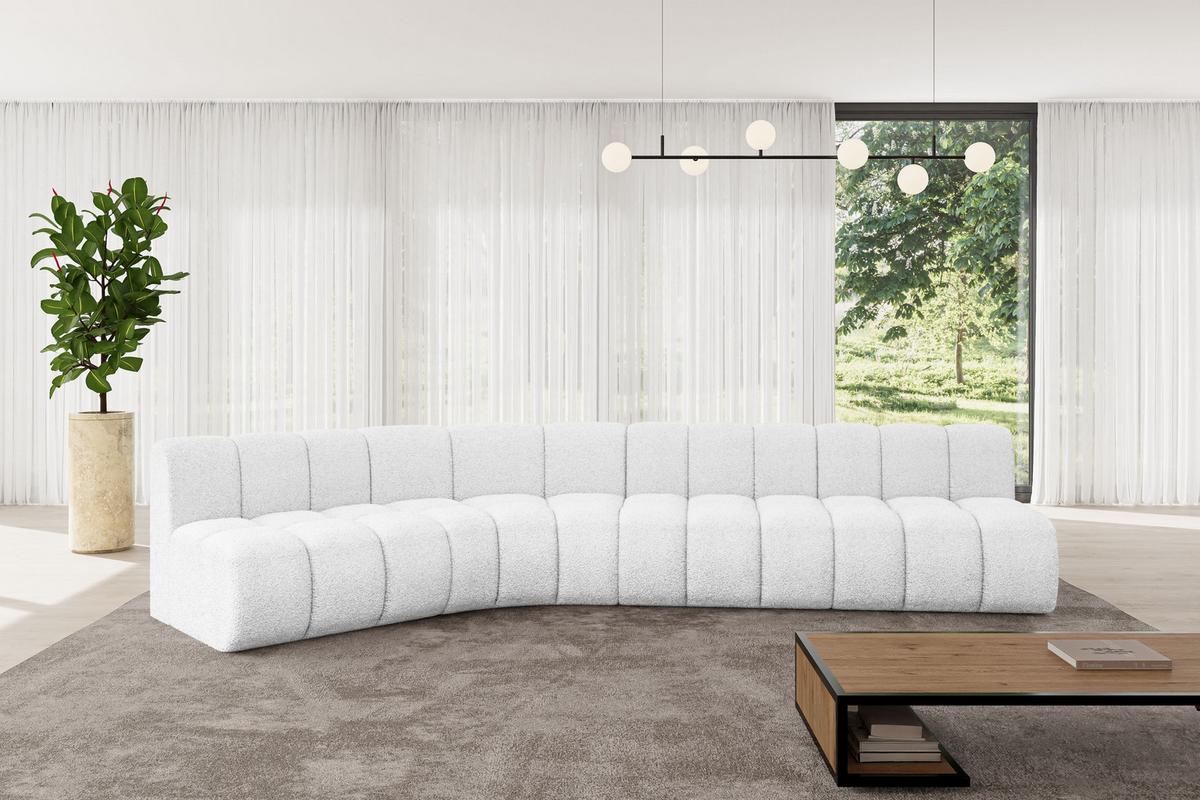 ECKSOFA modulares Sofa Montra-L2 - 381x174x70 cm Weiß - Weiß, Holzwerkstoff/Textil (381/174cm) - ALTDECOR