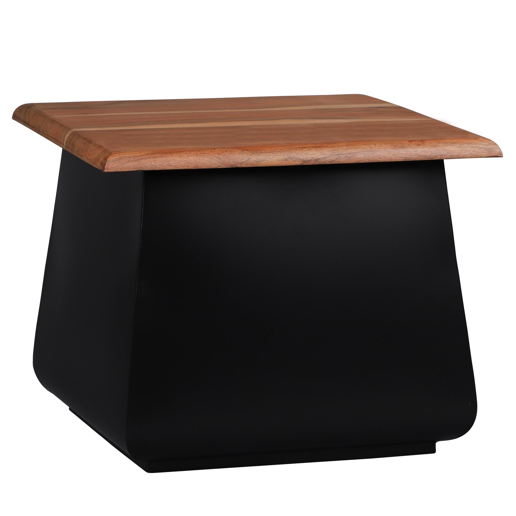 BEISTELLTISCH 50x40x50 cm Schwarz-Natur aus Akazienholz und Metall - Schwarz, Metall (50/50/40cm) - WOMO-DESIGN