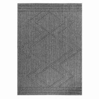 TEPPICH Outdoor IMST in Grau, im Boho-Stil, aus Polypropylen, 240 x 340 cm - Grau, Textil (340/240cm) - KADIMA DESIGN