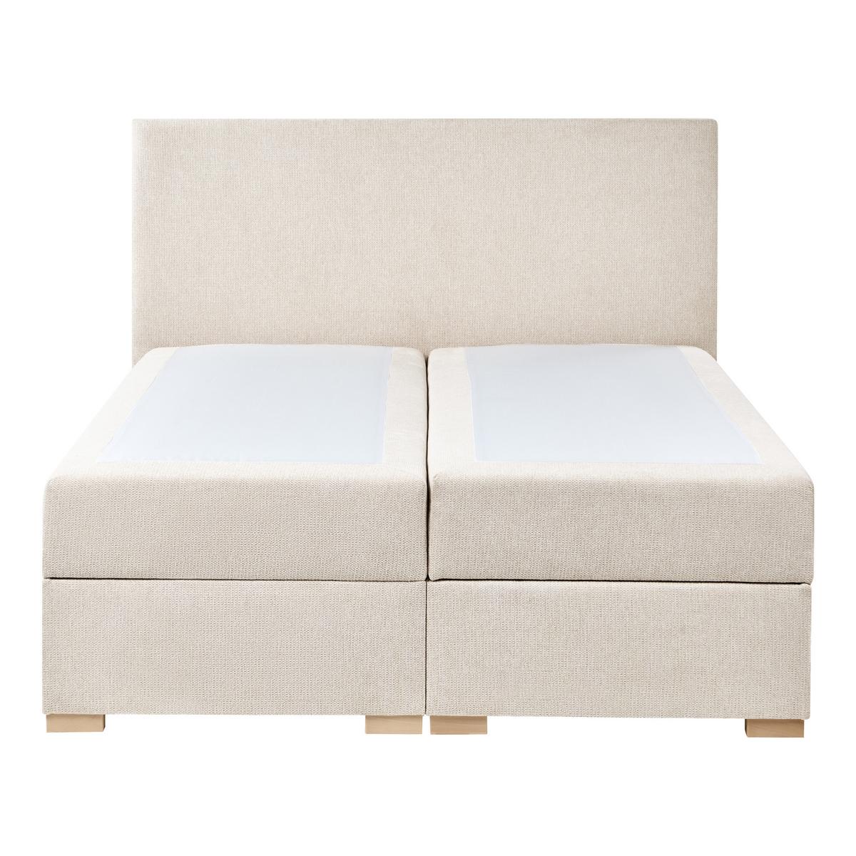 BOXSPRINGBETT mit Stauraum 140/200 cm Stoff Hellbeige Major - Beige, Textil (140/200cm) - Beliani