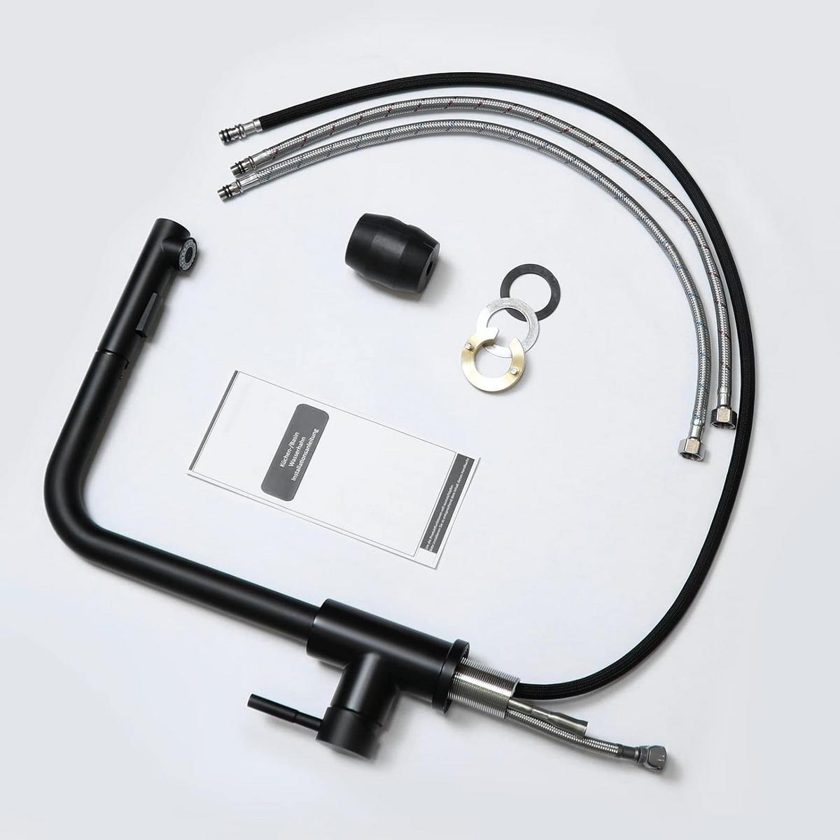 KÜCHENARMATUR Aquinh 5/36/25 cm - Schwarz, Metall (5/36/25cm) - ZMH