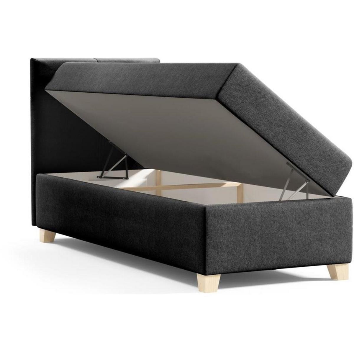 POLSTERBETT Helen Mini 103/206/106 schwarz - Schwarz, Holzwerkstoff/Textil (100/200cm) - Beautysofa