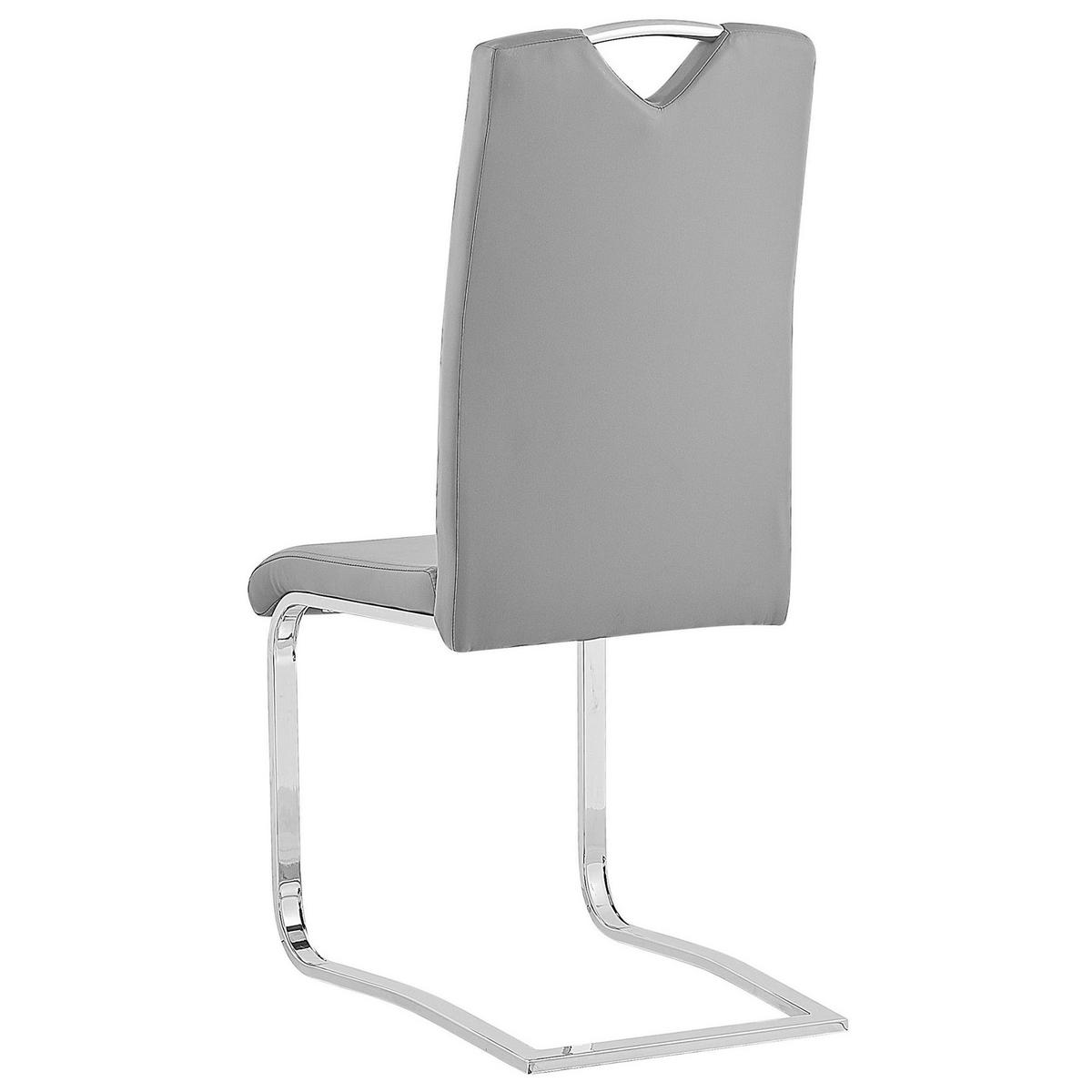 ESSZIMMERSTUHL 2er-Set Kunstleder Grau Picknes - Grau, Textil/Metall (43/105/55cm) - Beliani