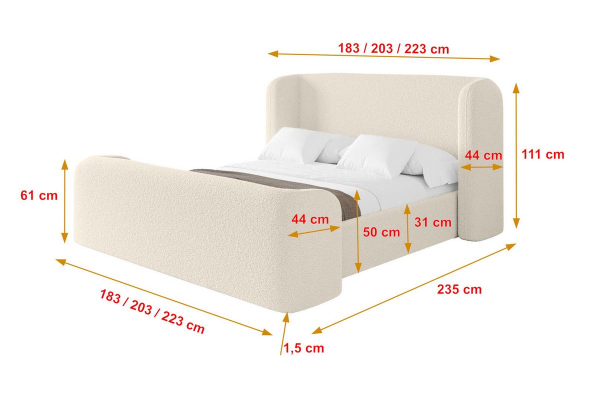 POLSTERBETT mit Bettkasten, Fußteil und Lattenrost, Bett mit Matratze H3/H4 - ESTI-Z 140x200 Beige - Sandfarben, Holzwerkstoff/Textil (140/200cm) - ALTDECOR