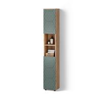 BADSCHRANK Ronco Grün/Goldkraft Eiche 30 x 192 cm - Honigeiche/Grün, Holzwerkstoff (30/192/30cm) - Livinity®