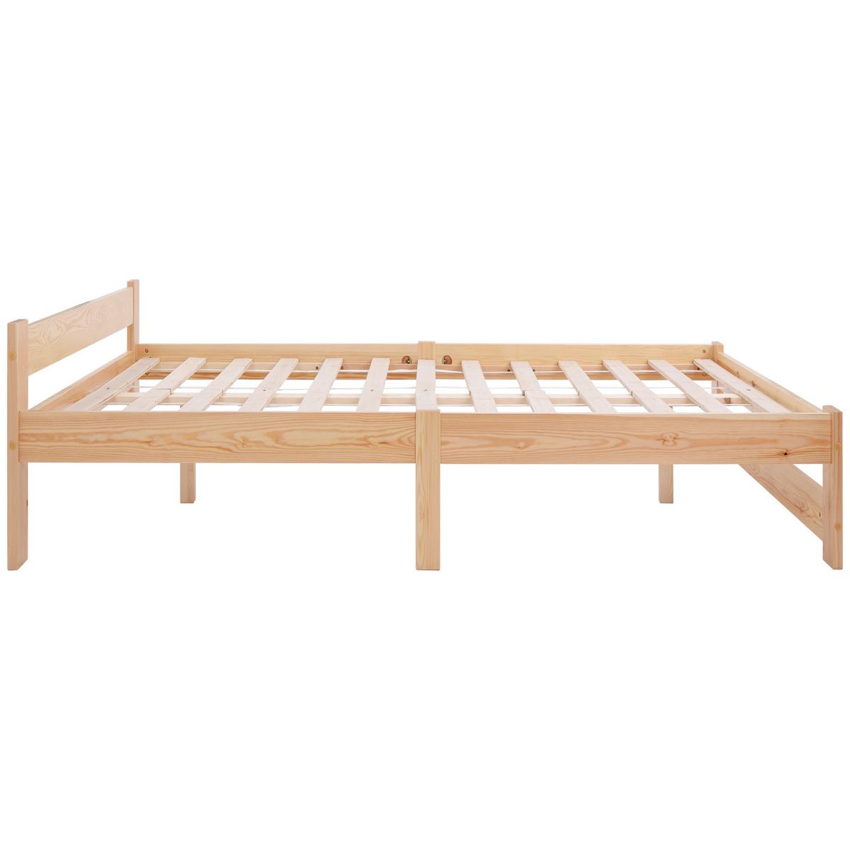 BETT 140x200 cm Natur Futonbett aus Kiefer mit Lattenrost Modern - Beige, Holz - Urban Meuble