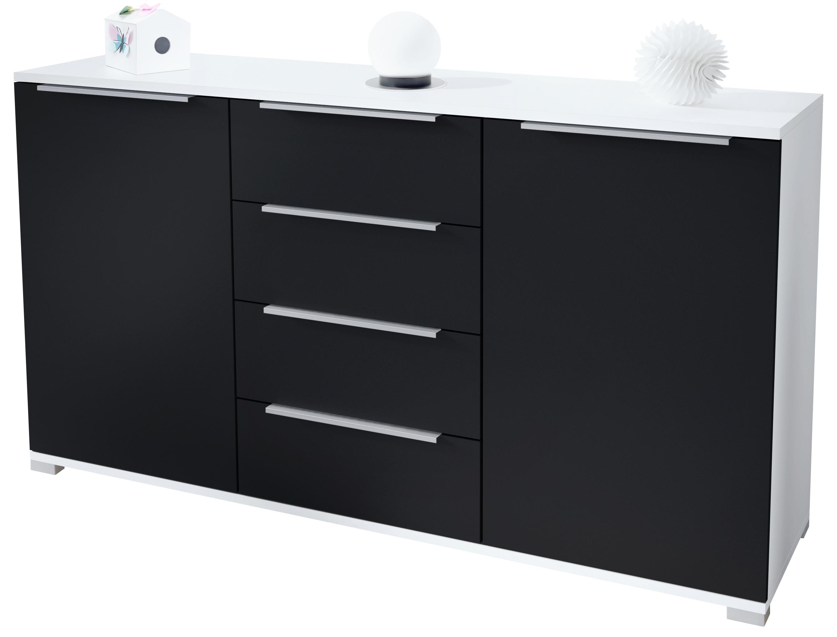 SIDEBOARD Linio Schwarz matt - Schwarz, Holzwerkstoff (138.5/75.5/35cm) - Vladon