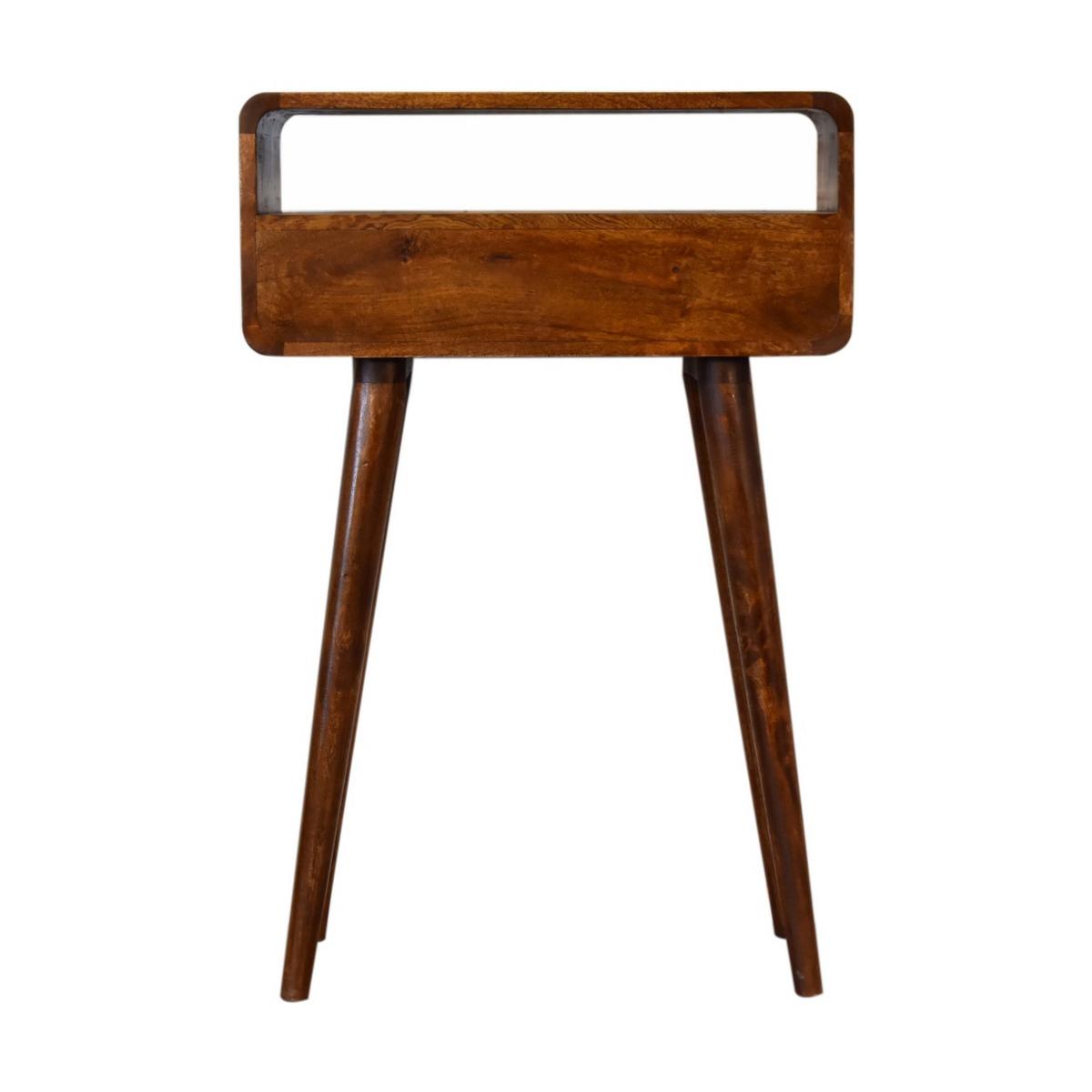 KONSOLENTISCH in Kastanien-Finish, 2 Schubladen, 1 Offenes Fach, Beine im Nordischen Stil, Braun - Messingfarben/Braun, Holz/Metall (30/60/90cm) - Artisan Furniture