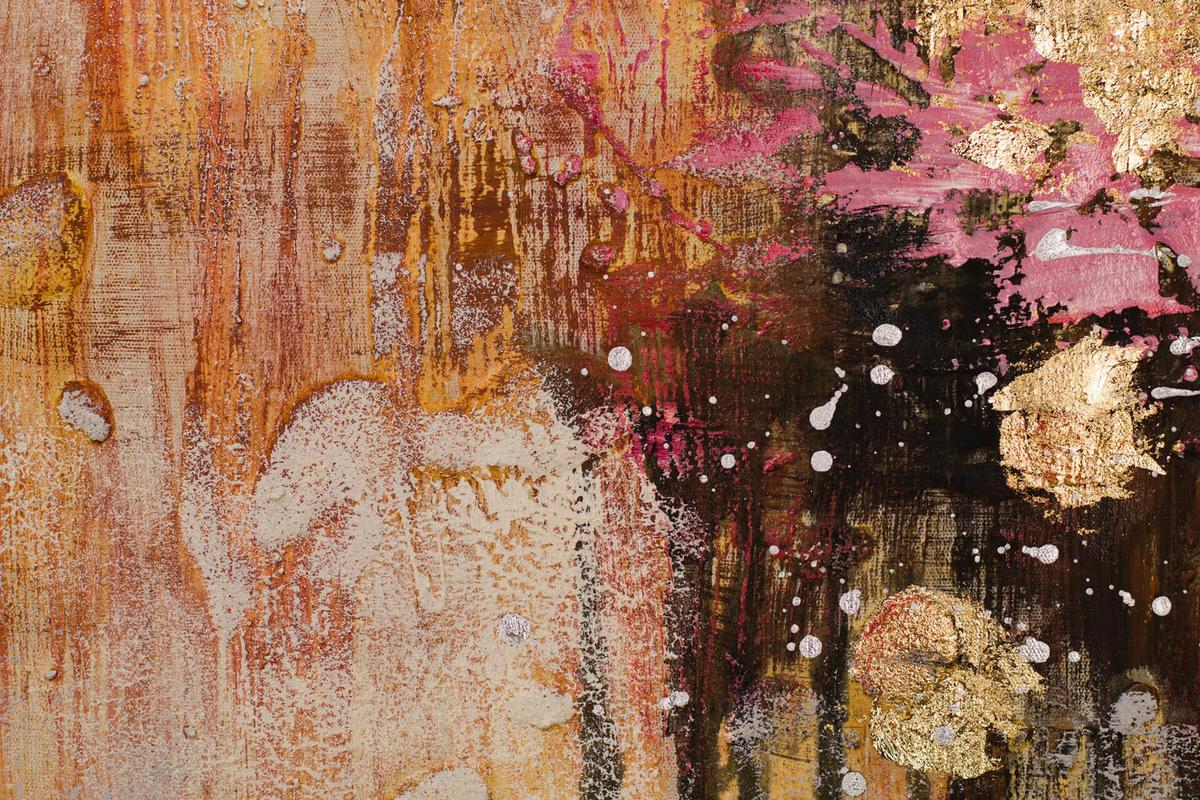ACRYLBILD HANDGEMALT 80/120 cm - Pink, Holz/Textil (80/120cm) - KUNSTLOFT