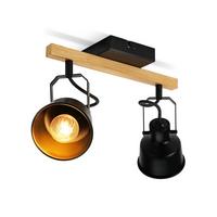 DECKENSTRAHLER Dorsey 2-flammig 29/14/19cm - Schwarz, Metall (29/14/19cm) - Nettlife