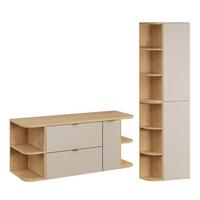 WASCHTISCHUNTERSCHRANK 120.4cm Azel 2er-Set Kaschmir - Beige, Holzwerkstoff (120.4/52/46cm) - Petits-meubles