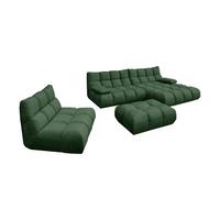 SITZGRUPPE VIVIEN 3ER SET Smaragdgrün Velvet (1er-Set) - Smaragdgrün, Kunststoff/Textil (510/85/359cm) - KAWOLA