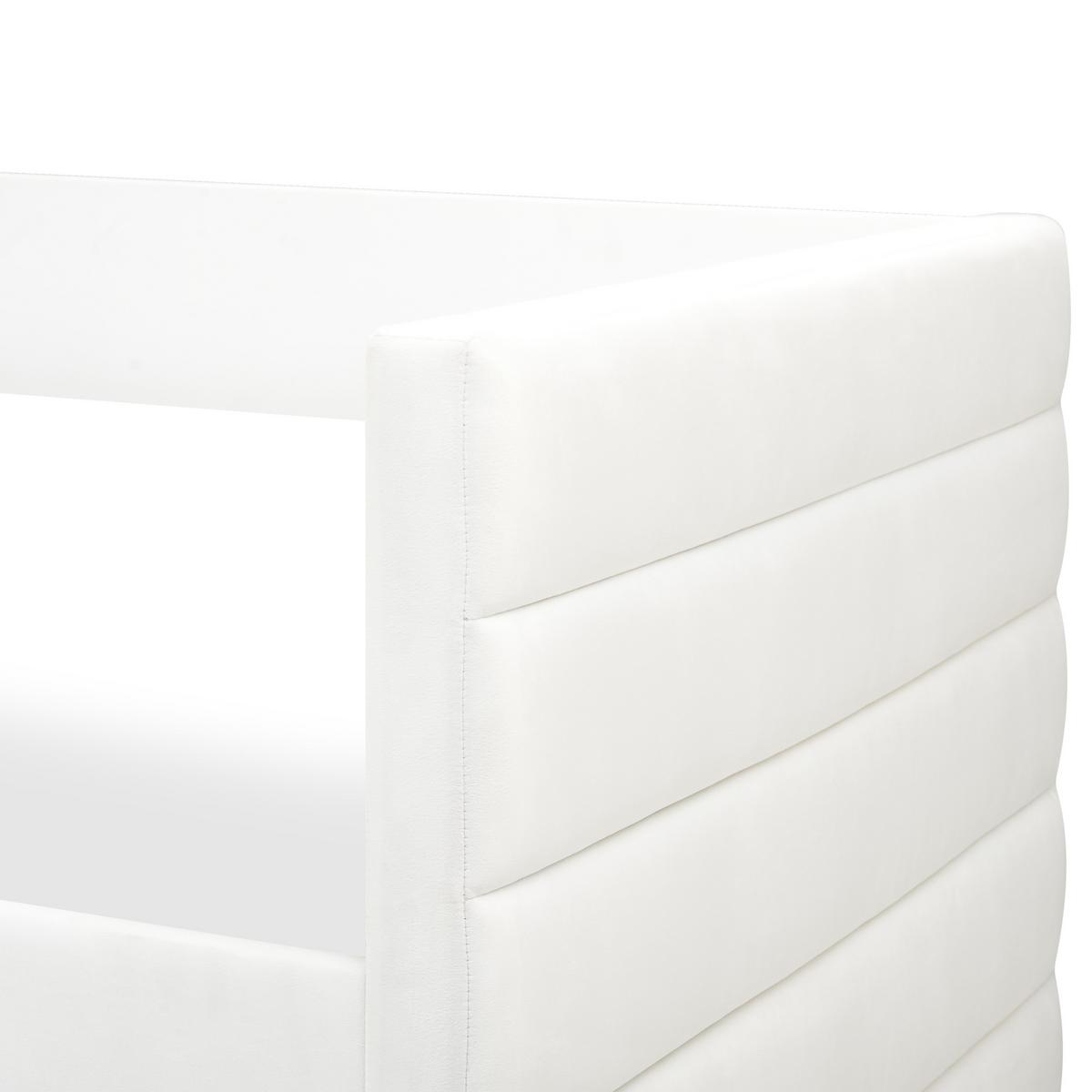 TAGESBETT mit Stauraum 90/200 cm Weiß Marray - Creme, Textil (90/200cm) - Beliani