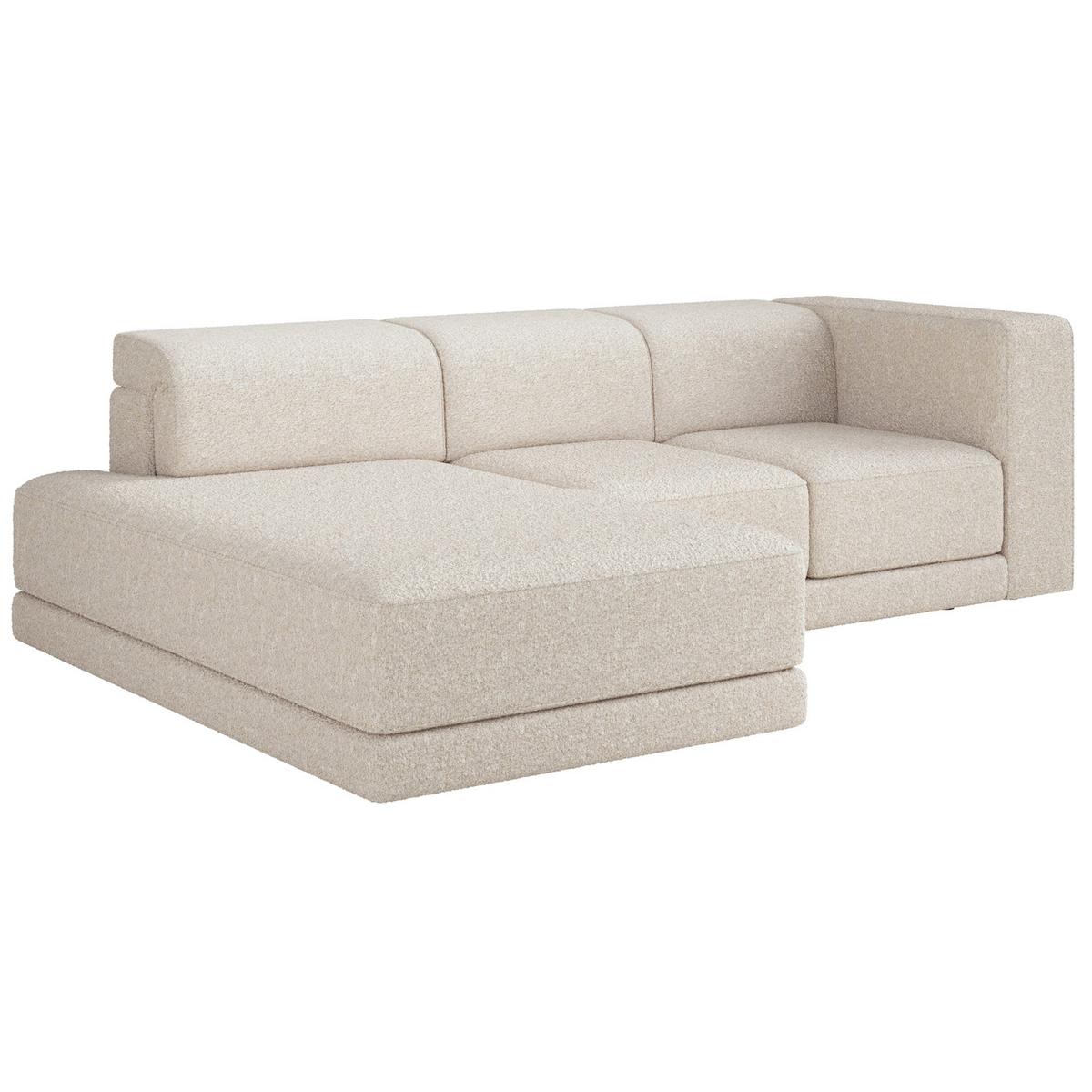 ECKSOFA Novals L-Form, 4-Sitzer, links 278 cm - Creme/Schwarz, Holz/Kunststoff (278/168cm) - Selsey