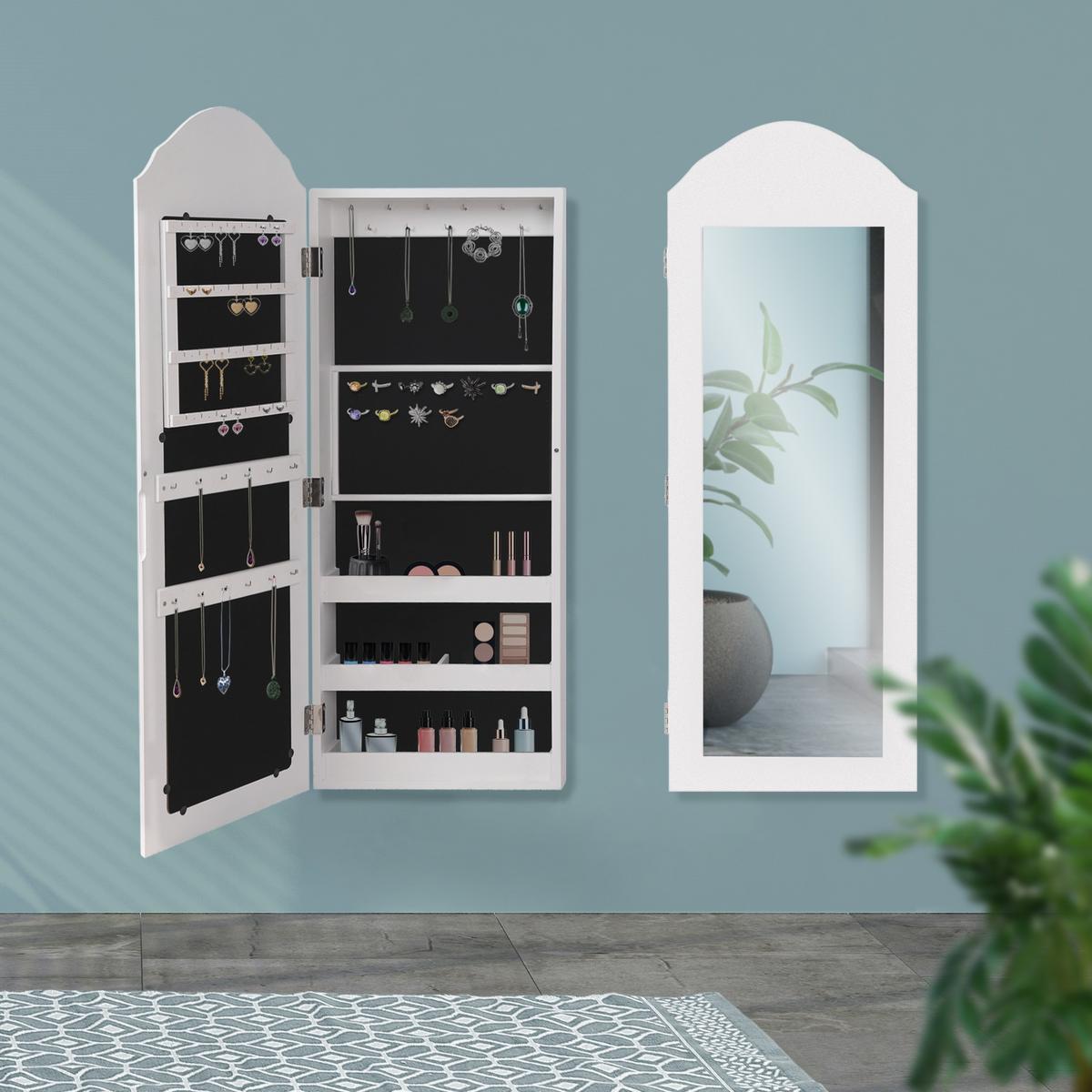 SCHMUCKSCHRANK - Weiß, Holzwerkstoff (9/95/35cm) - ML-DESIGN